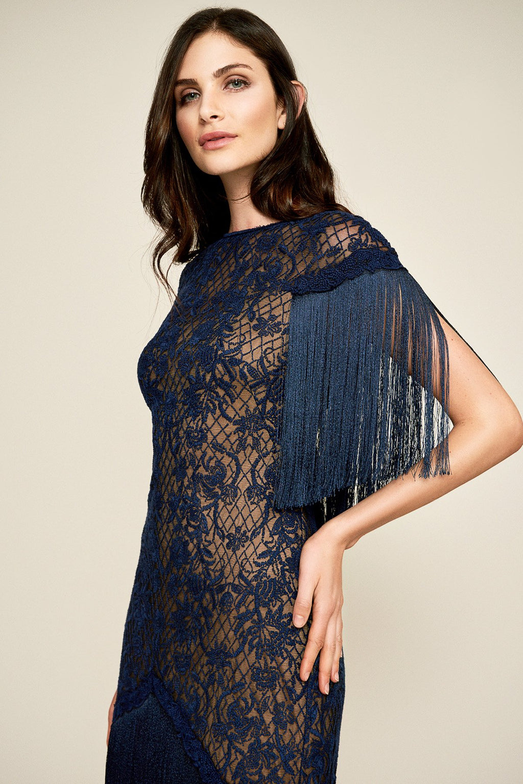 Tadashi Shoji - Twila Fringe Mid-Dress