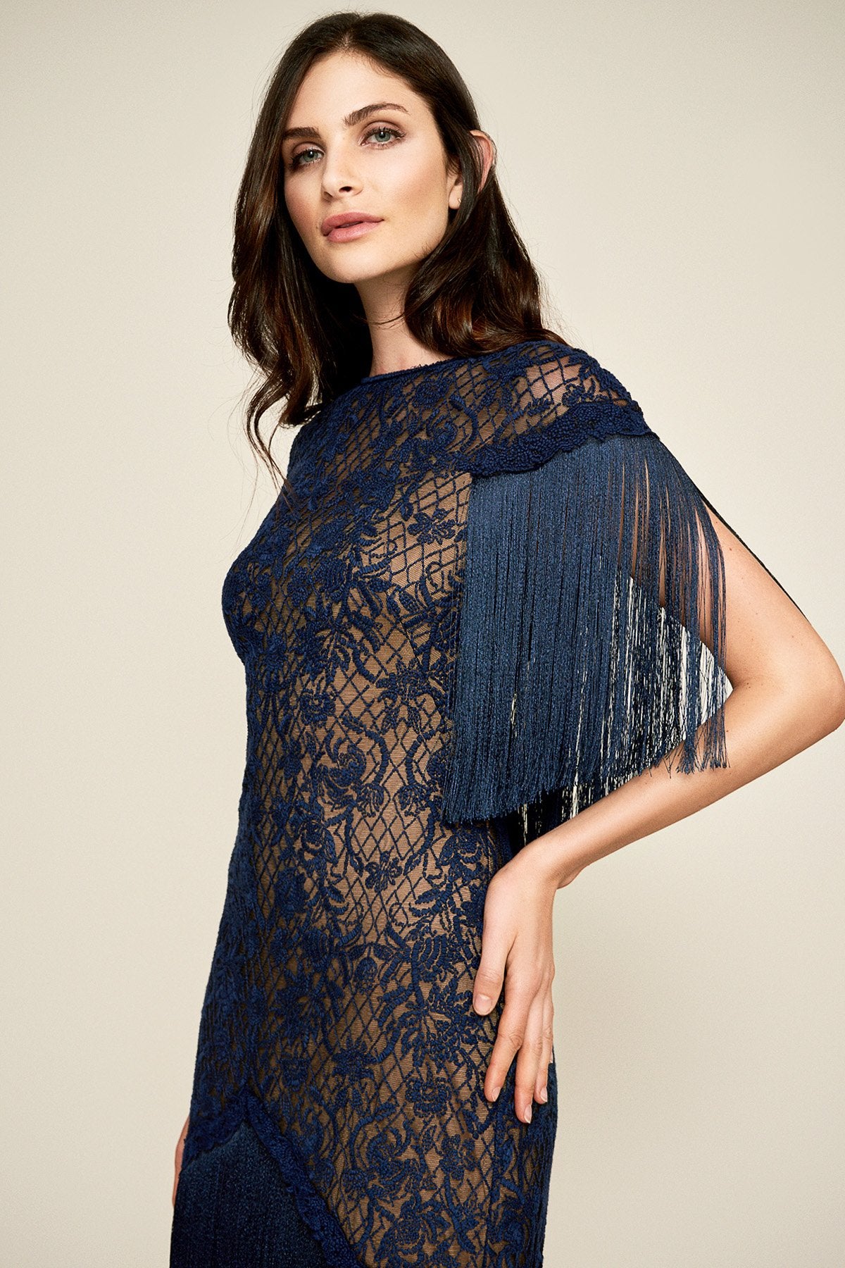 Tadashi Shoji - Twila Fringe Mid-Dress