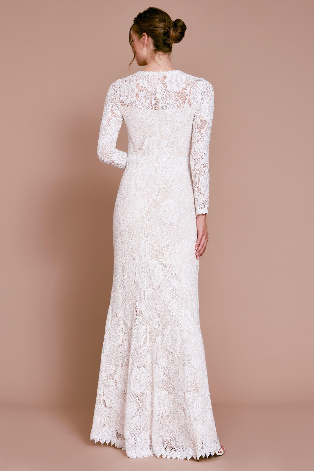 McKinney Long-Sleeve Lace Gown