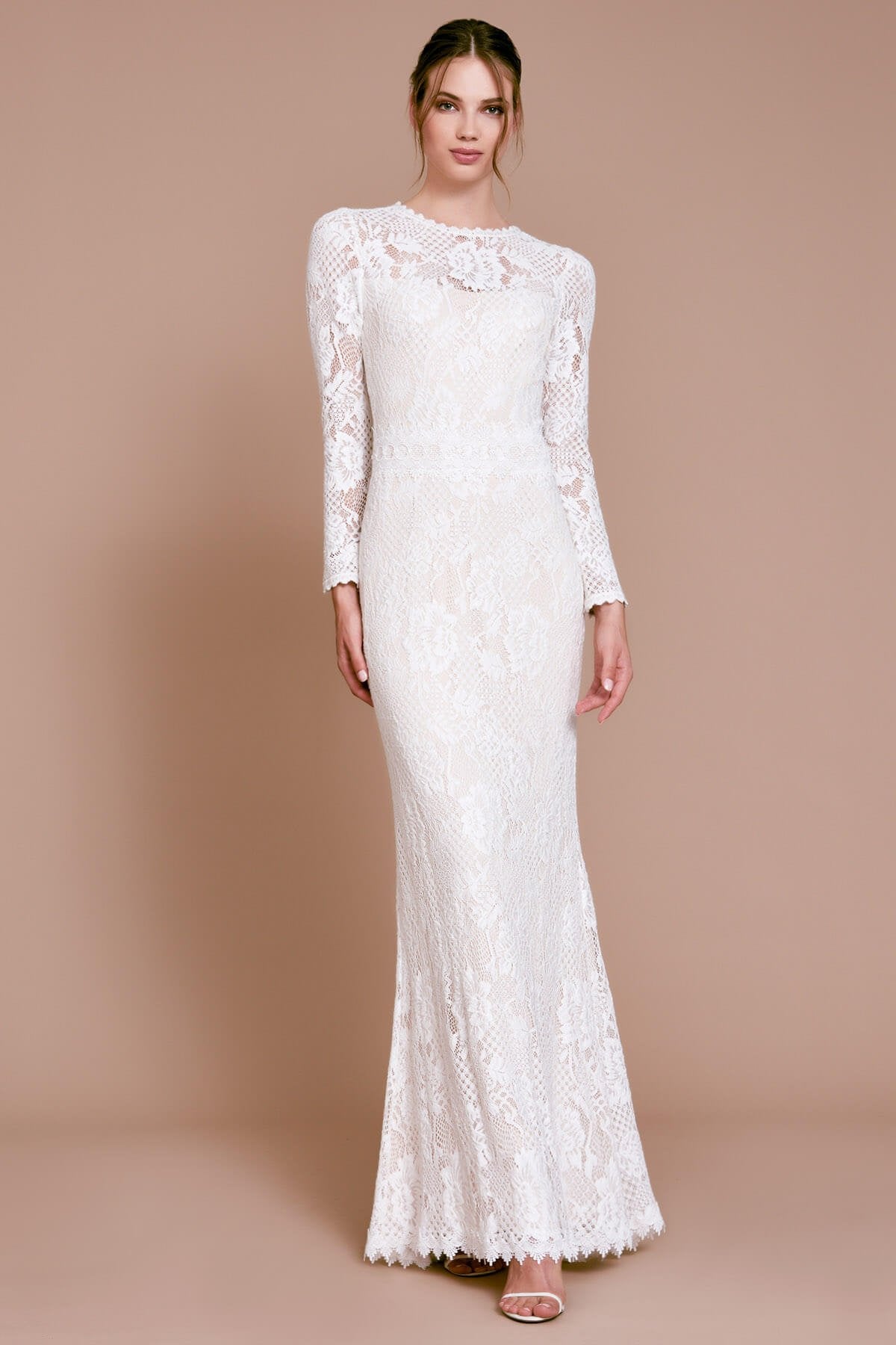 McKinney Long-Sleeve Lace Gown