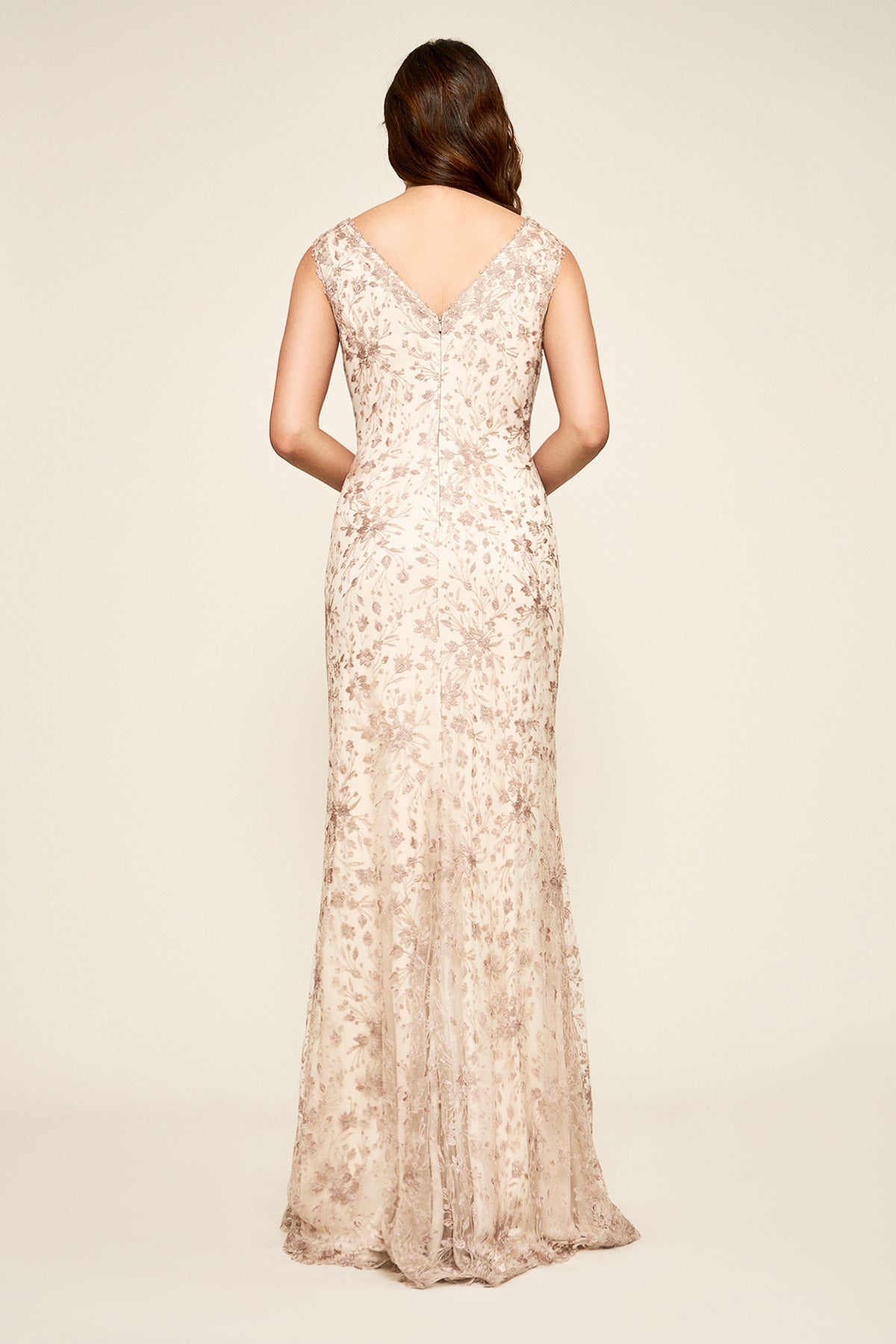 Tadashi Shoji - Chiron Metallic Embroidered Lace Gown