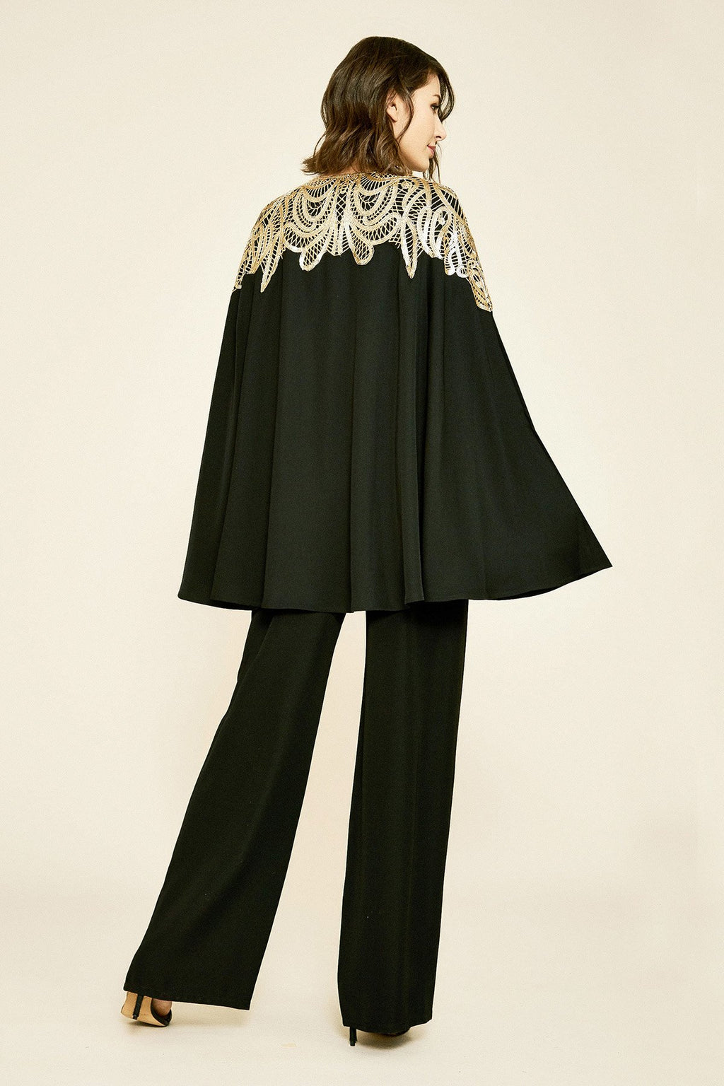 Cato Sequin Crepe Cape