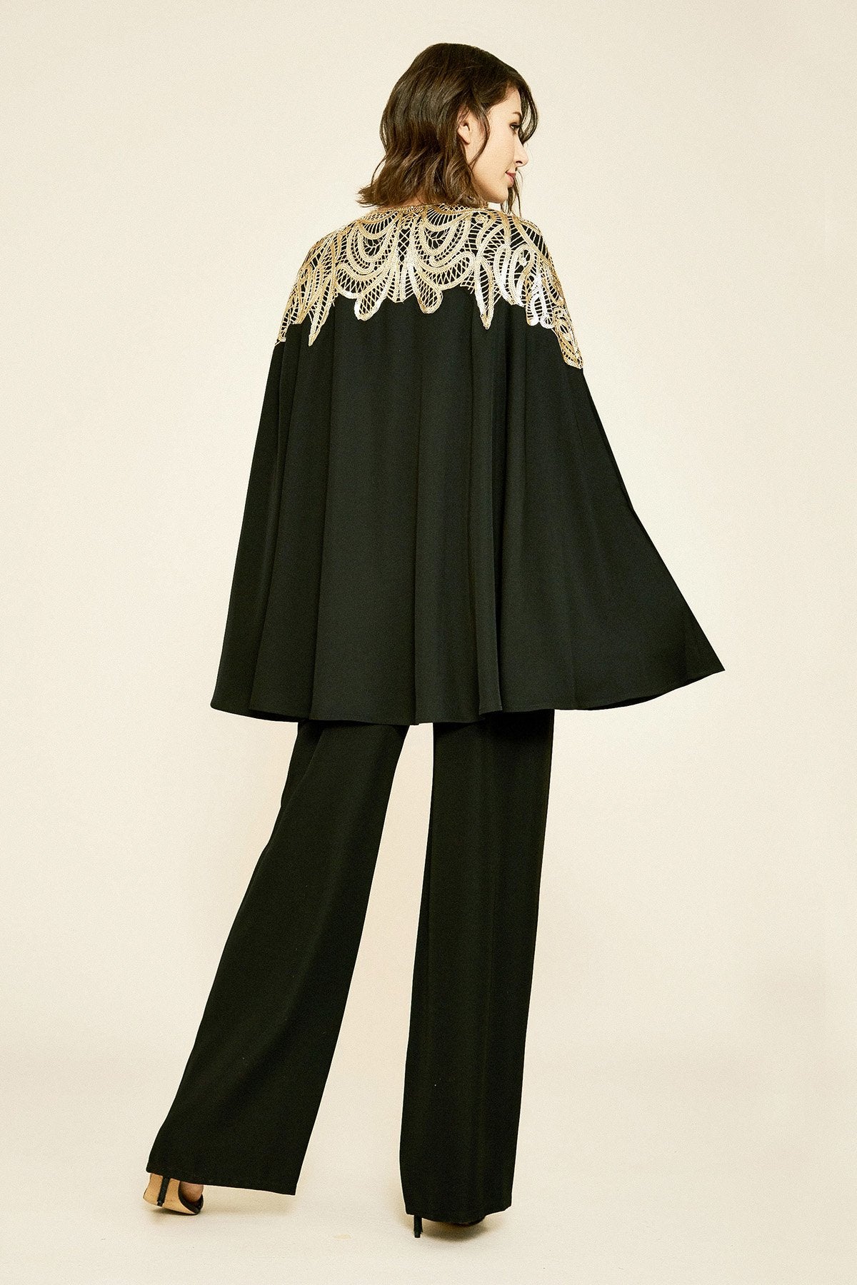 Cato Sequin Crepe Cape