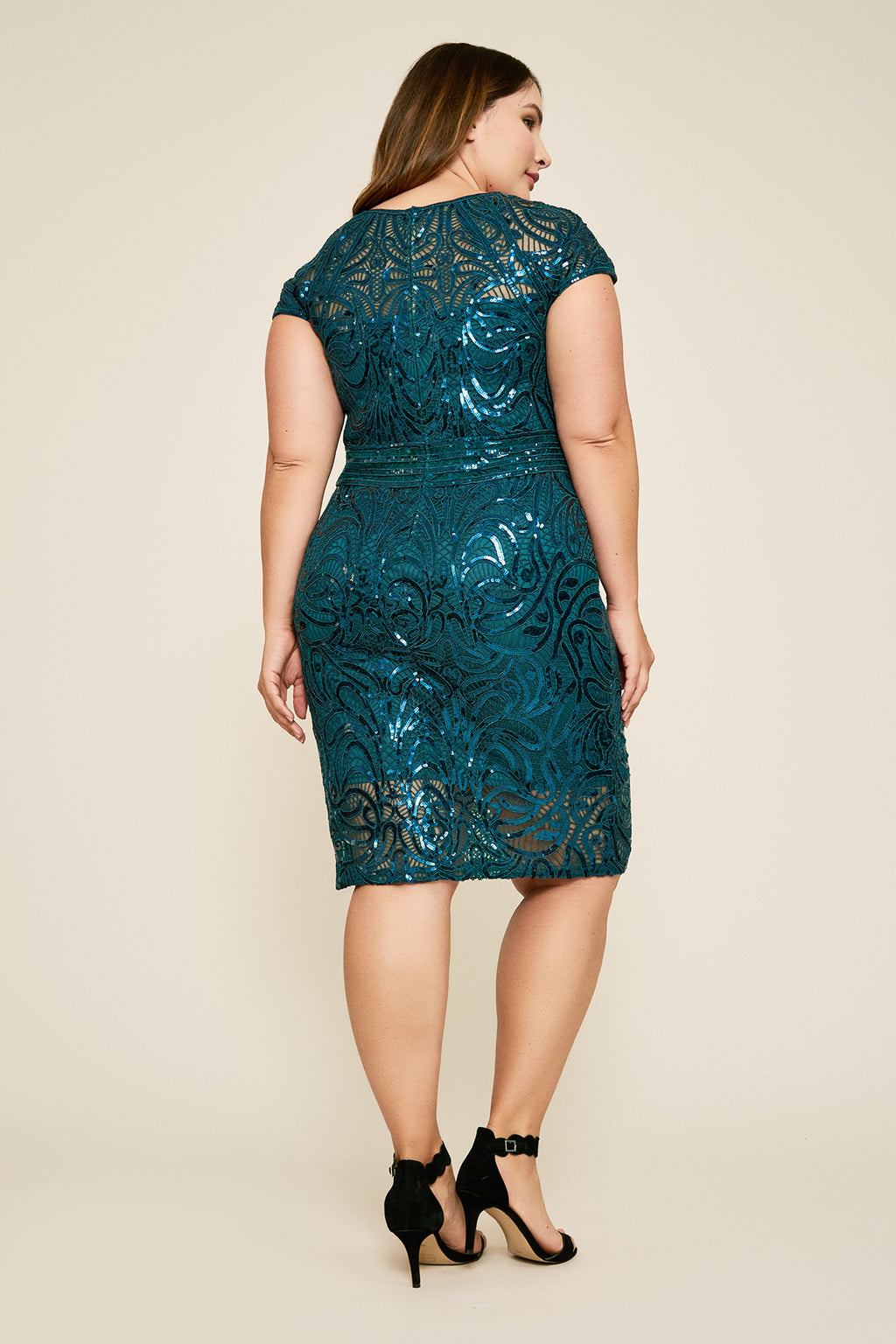 Fabia Cap-Sleeve Sequin Dress - PLUS SIZE
