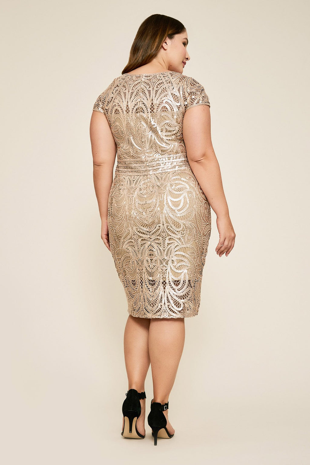 Fabia Cap-Sleeve Sequin Dress - PLUS SIZE