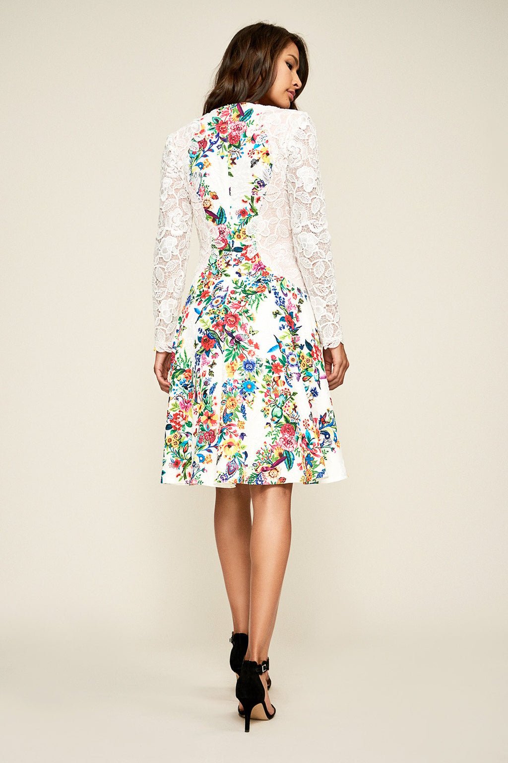 Tadashi Shoji - Aine Lace Long-Sleeve Crepe Dress