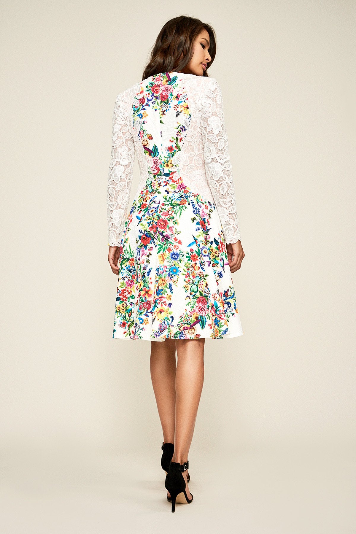 Tadashi Shoji - Aine Lace Long-Sleeve Crepe Dress