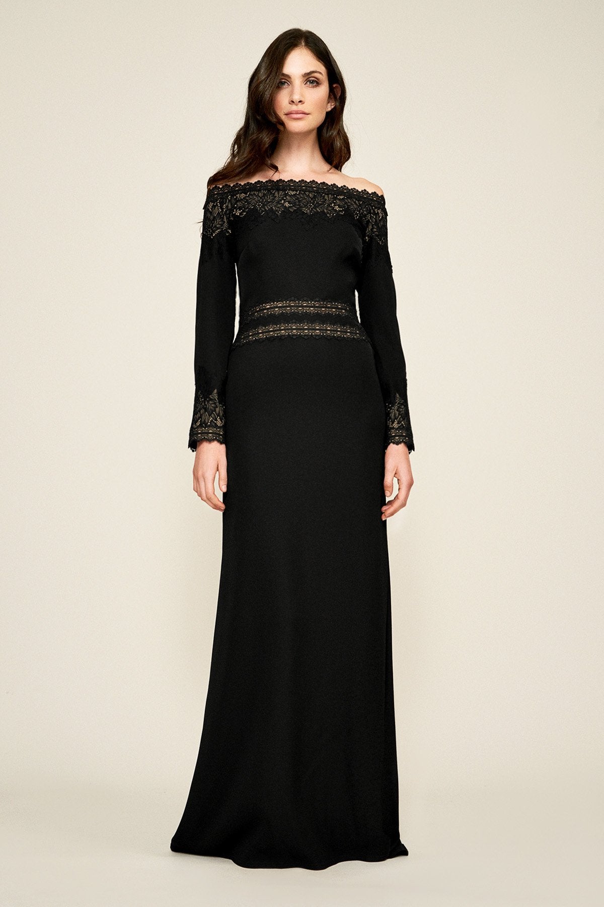 Tadashi Shoji - Waitz Off-The-Shoulder Crepe Gown