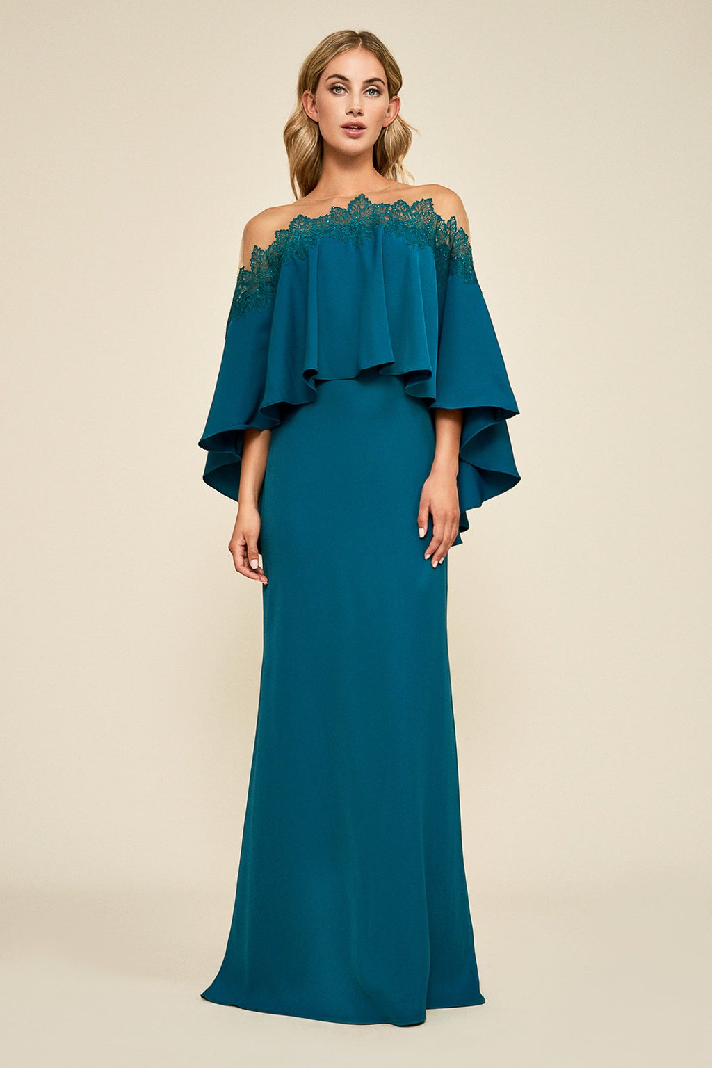 Eartha Off-The-Shoulder Crepe Gown