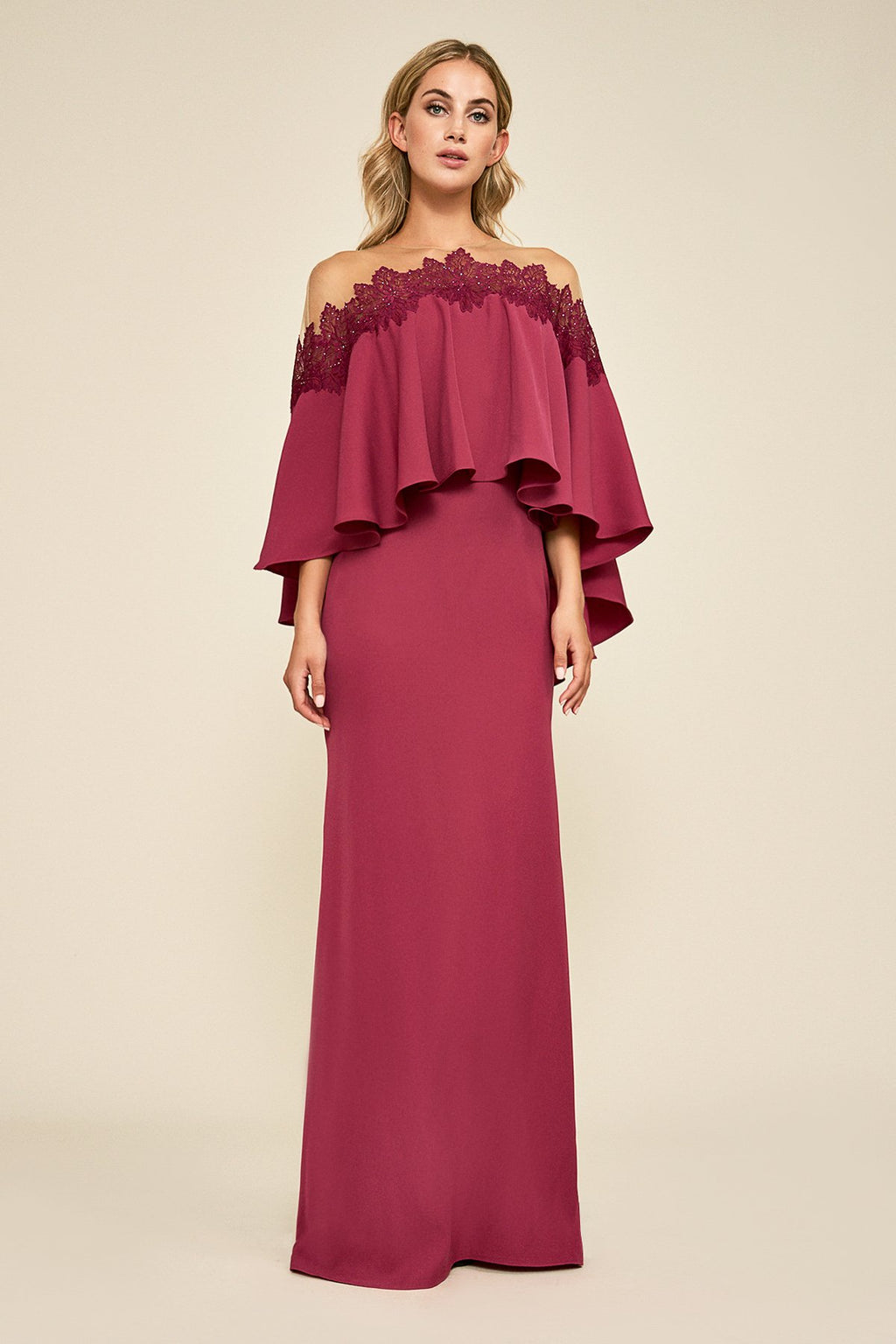 Eartha Off-The-Shoulder Crepe Gown