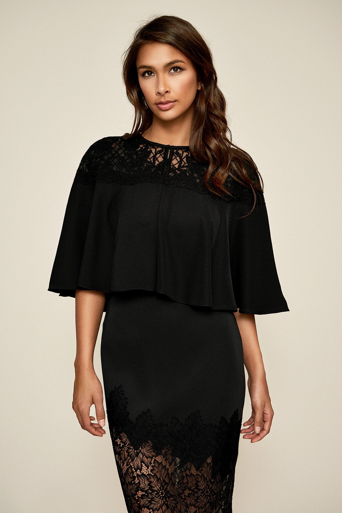Tadashi Shoji - Deja Crepe Capelet