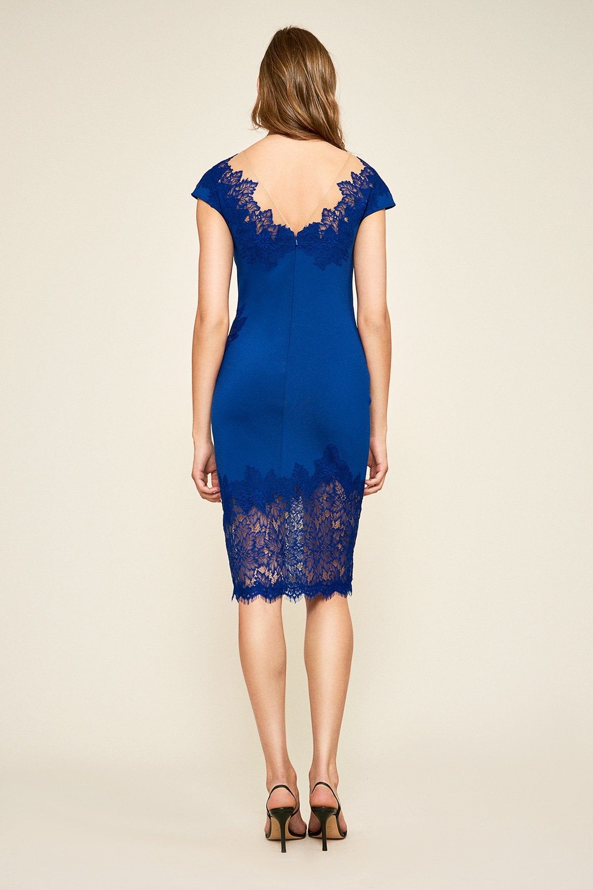 Tadashi Shoji - Adelia Lace Motif Neoprene Dress - PETITE