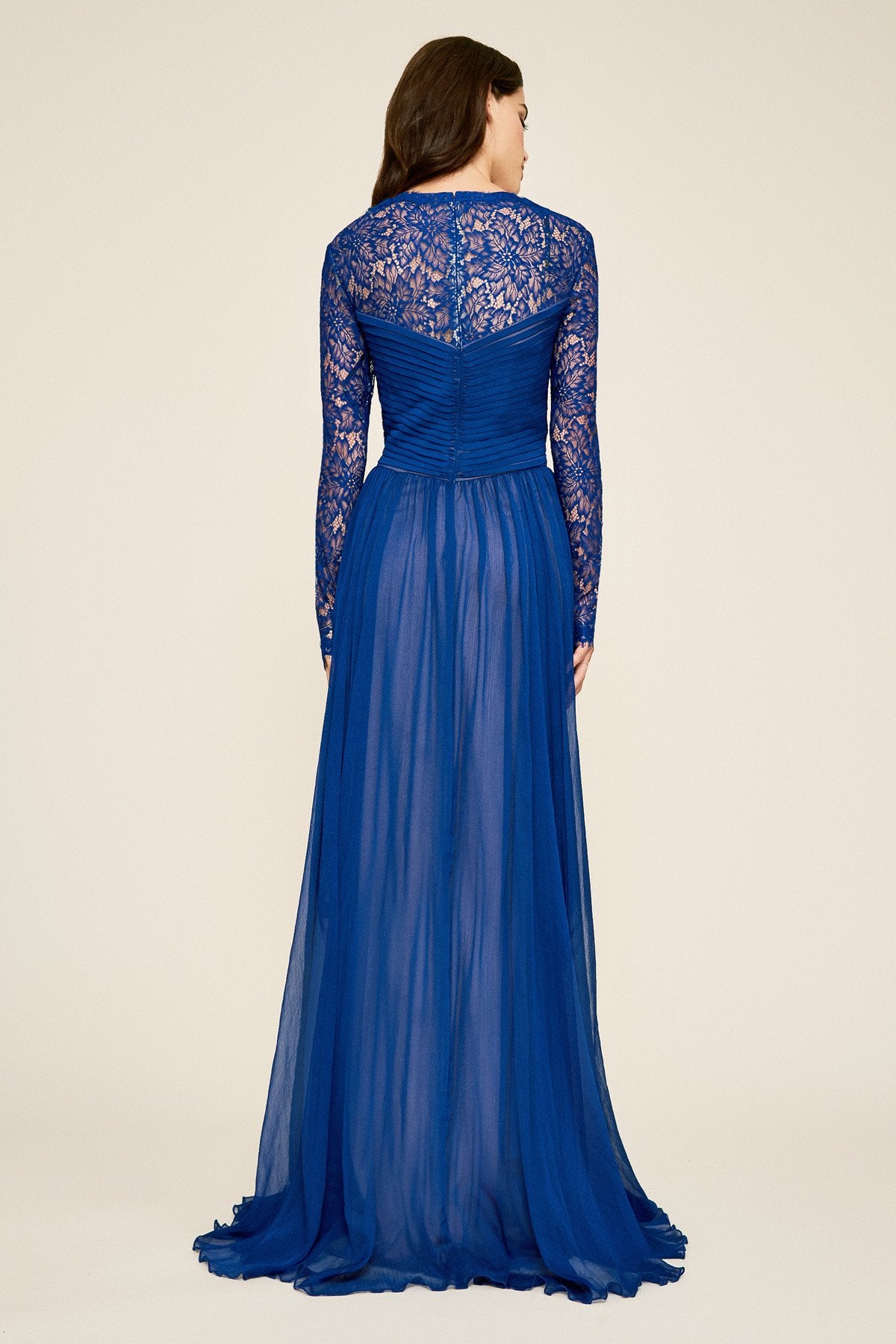 Tadashi Shoji - Kulin Long-Sleeve Lace Chiffon Gown