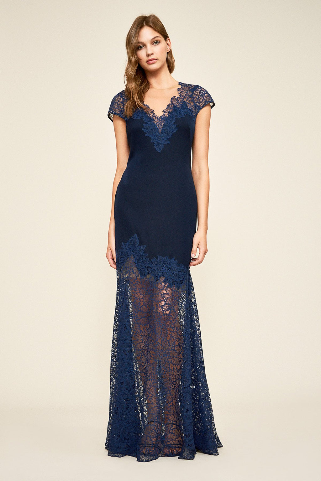 Tadashi Shoji - Echo Lace Crepe Gown