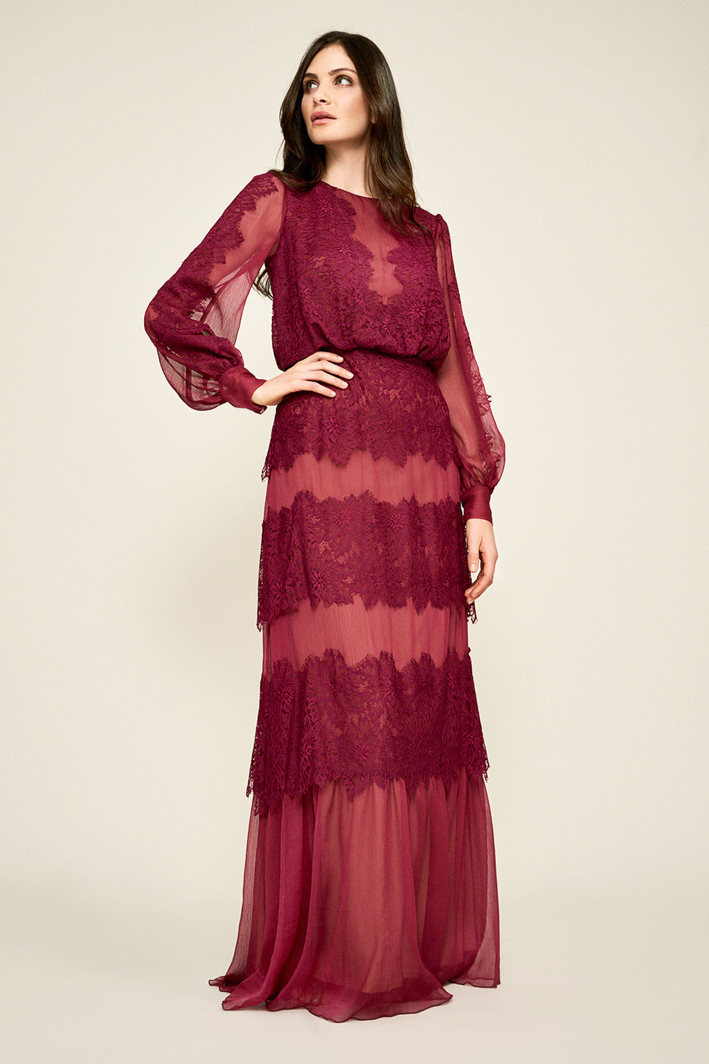 Tadashi Shoji - Meadow Chiffon Lace Gown