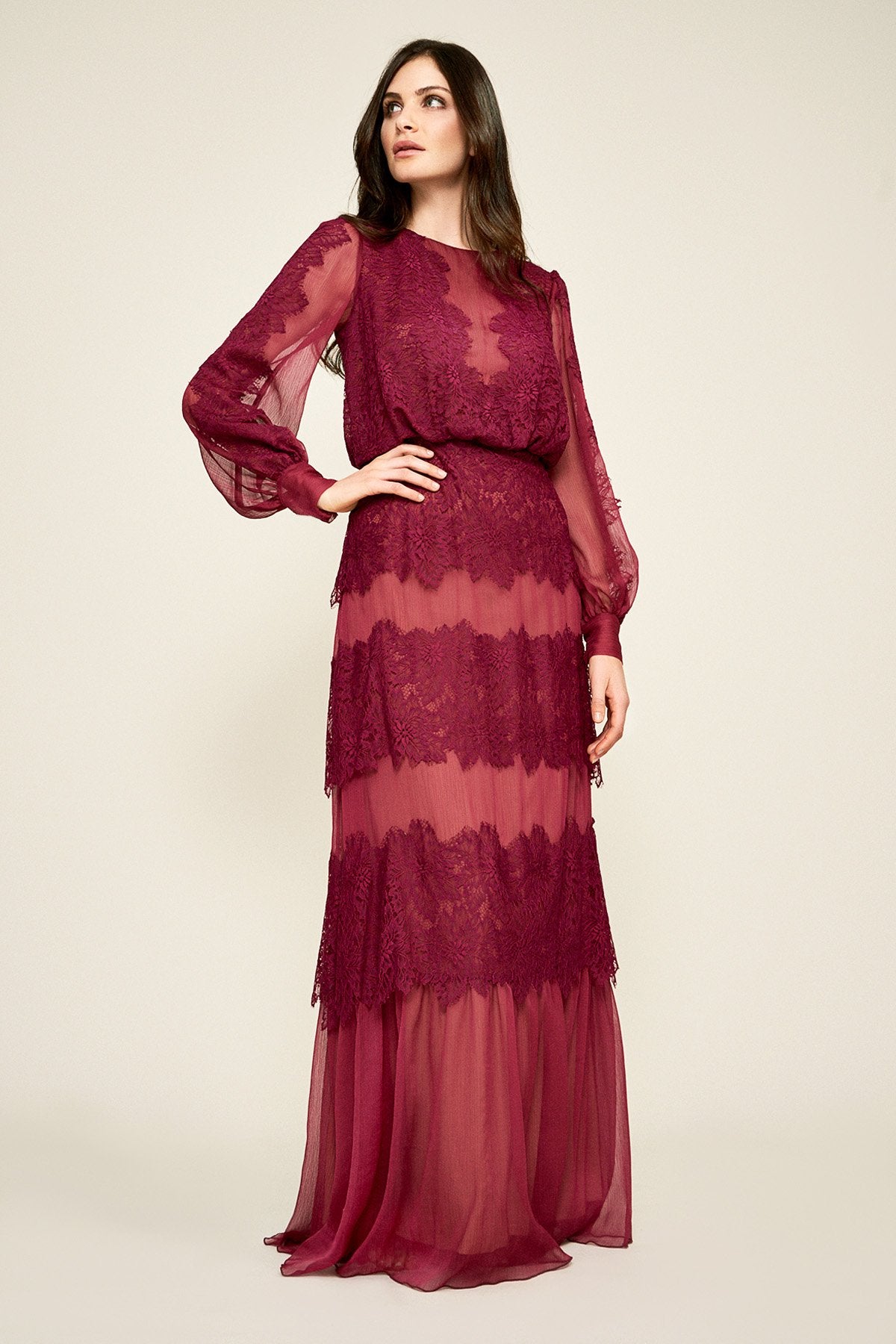 Meadow Chiffon Lace Gown