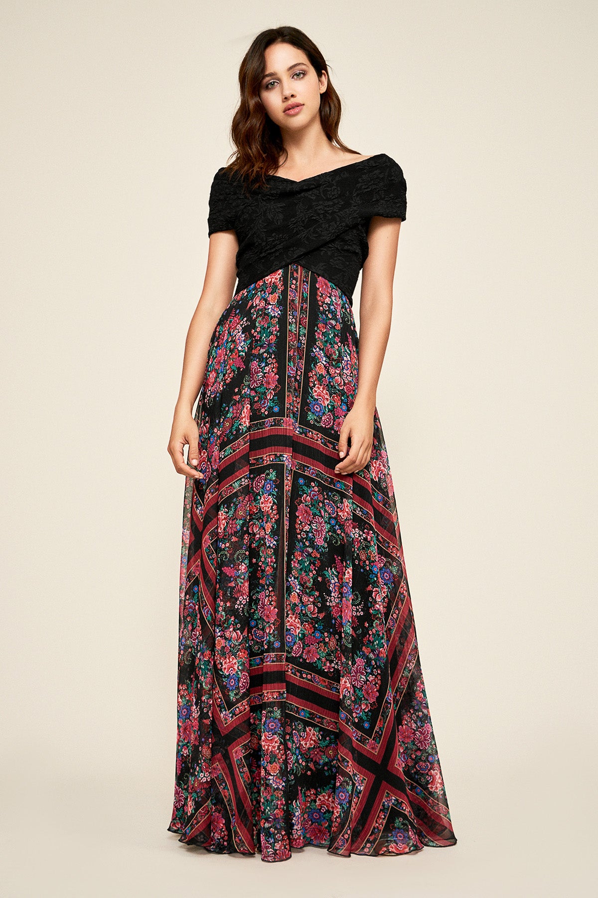 Tadashi Shoji - Eisley Off-The-Shoulder Jacquard Gown