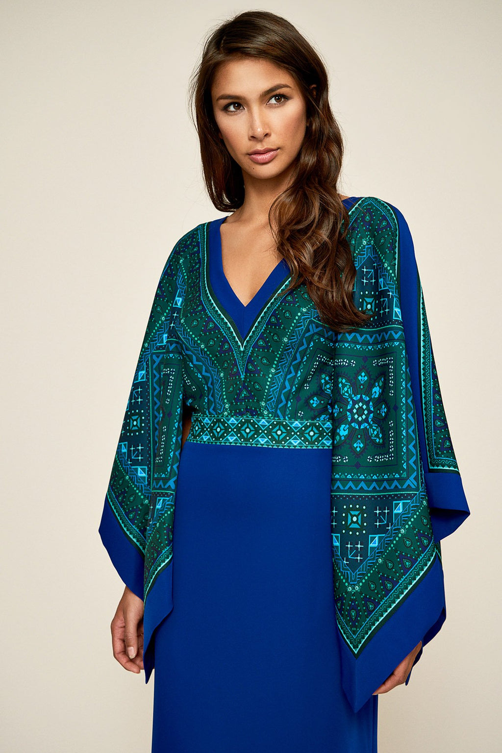 Tadashi Shoji - Jasper Handkerchief Cape Sleeve Gown