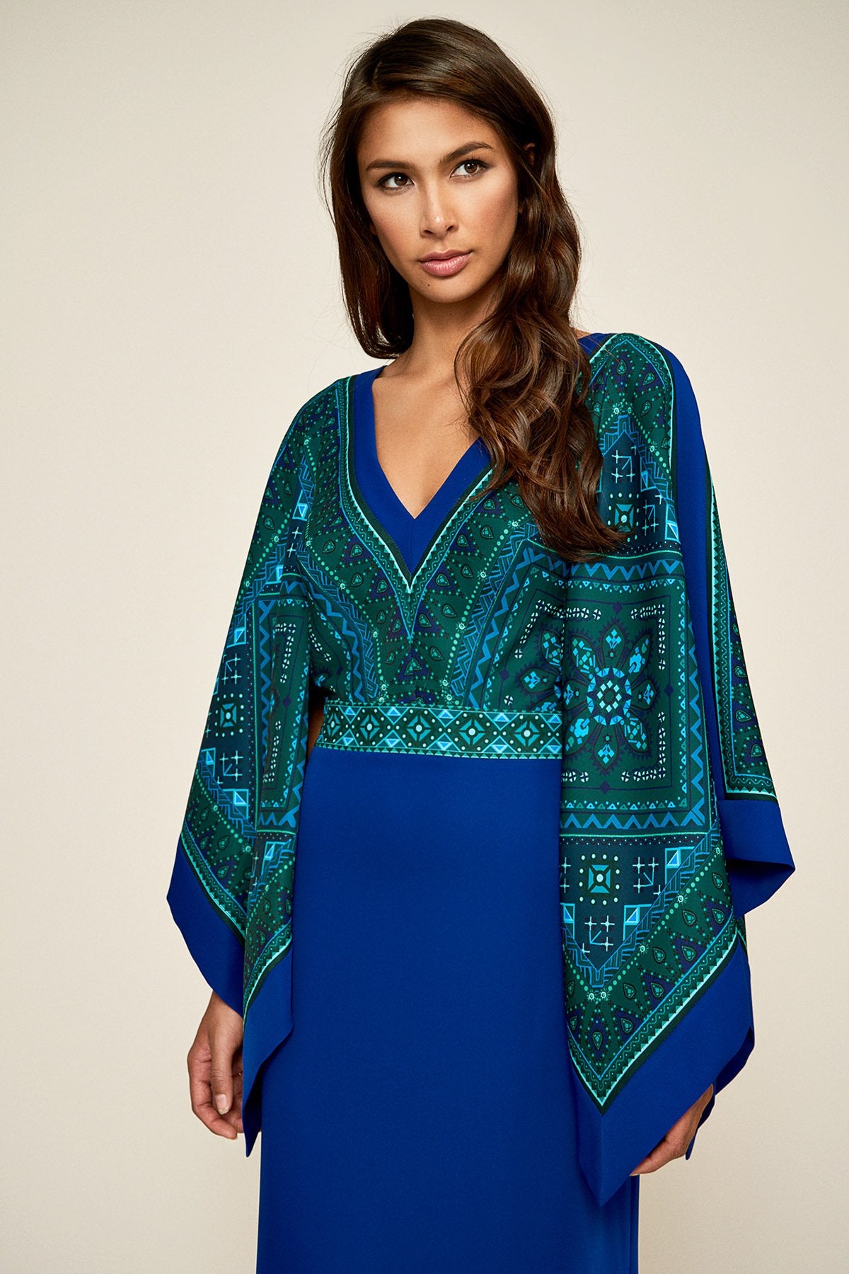 Tadashi Shoji - Jasper Handkerchief Cape Sleeve Gown