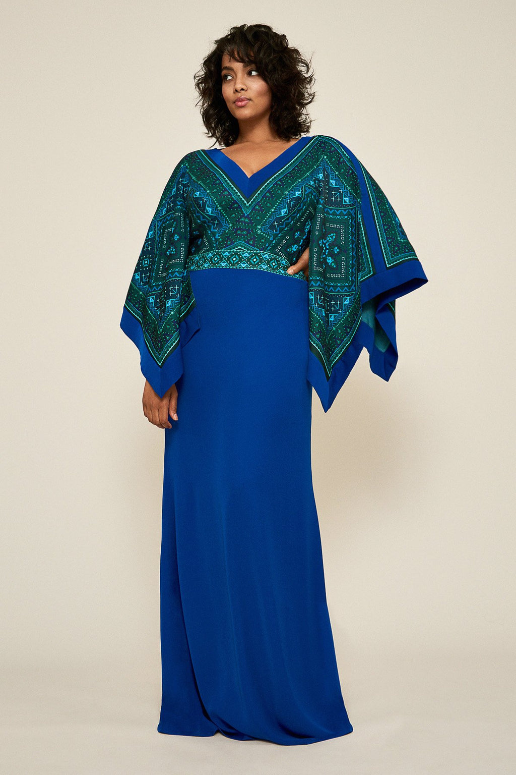Tadashi Shoji - Jasper Cape Sleeve Gown - PLUS SIZE