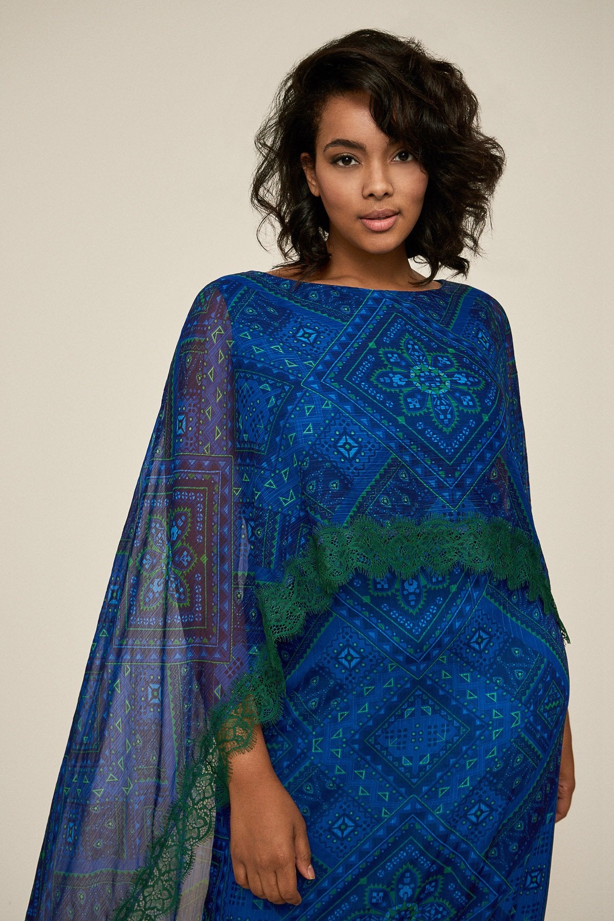 Riordan Chiffon Cape Gown - PLUS SIZE – Tadashi Shoji Official