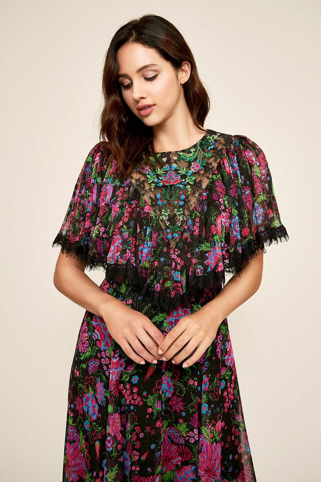 Tadashi Shoji - Marketa Crinkle Chiffon Gown