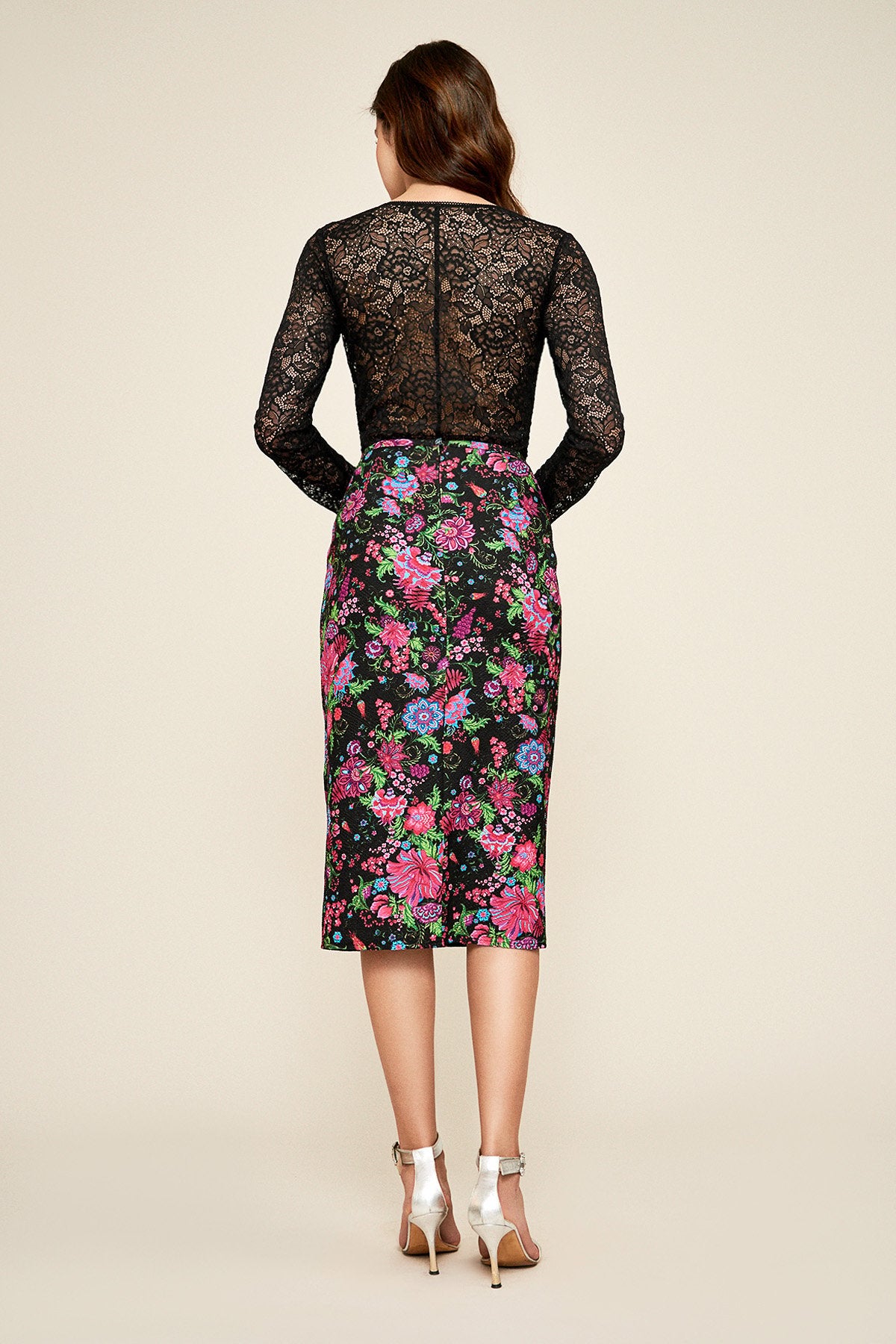Tadashi Shoji - Stellan Floral Print Crepe Skirt
