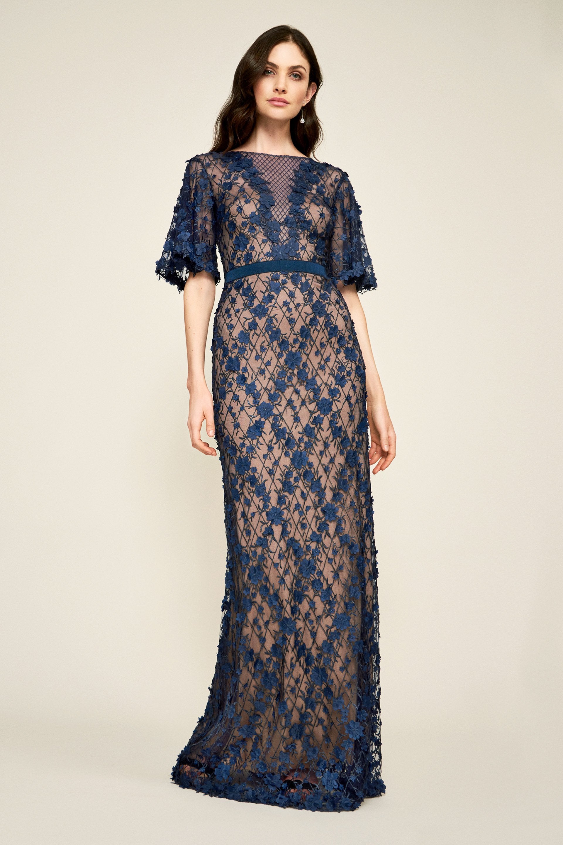 Tadashi Shoji - Coriander Embroidered Tulle Gown