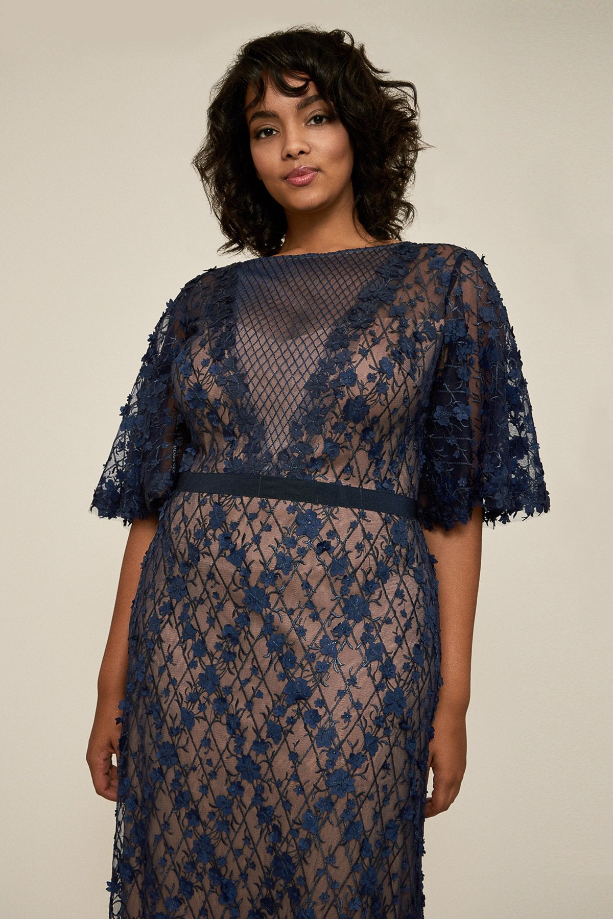 Tadashi Shoji - Coriander Embroidered Tulle Gown - PLUS SIZE