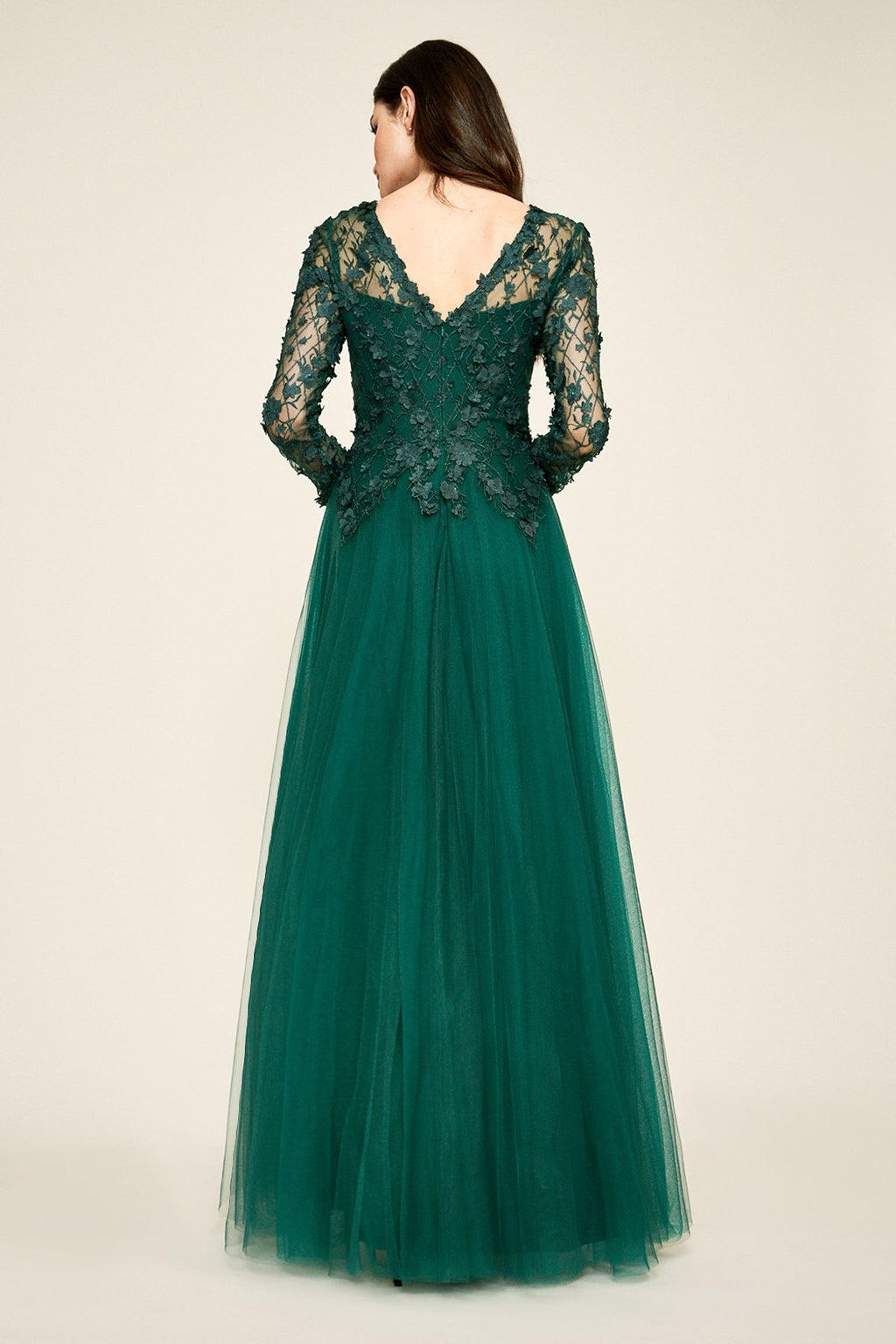 Tadashi Shoji - Faerie Embroidered Long-Sleeve Gown