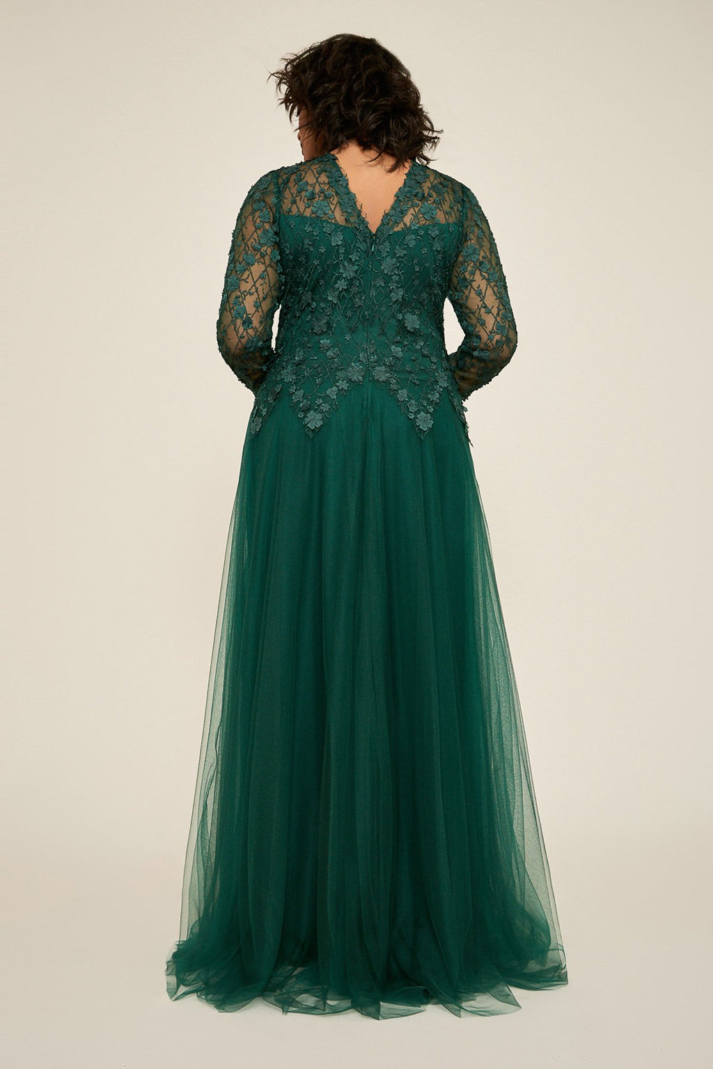 Tadashi Shoji - Faerie Embroidered Long-Sleeve Gown - PLUS SIZE