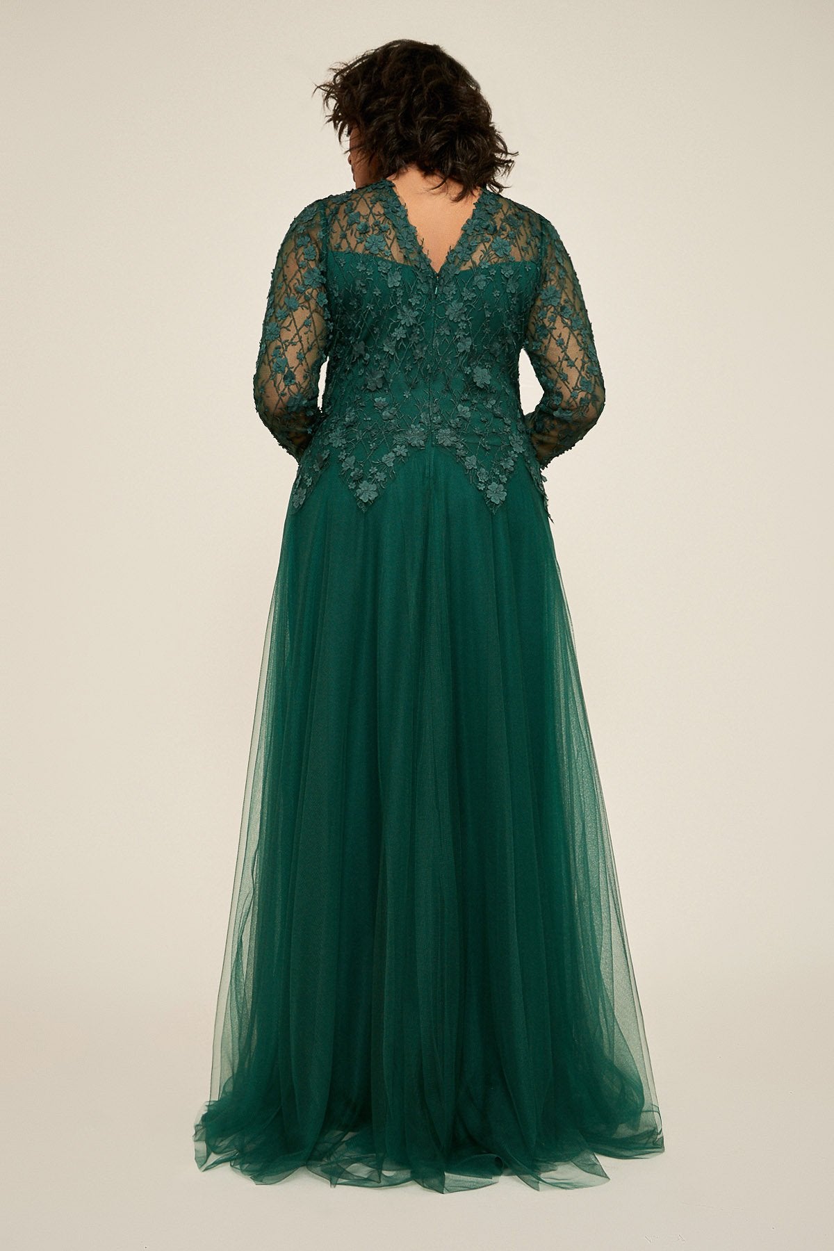 Tadashi Shoji - Faerie Embroidered Long-Sleeve Gown - PLUS SIZE