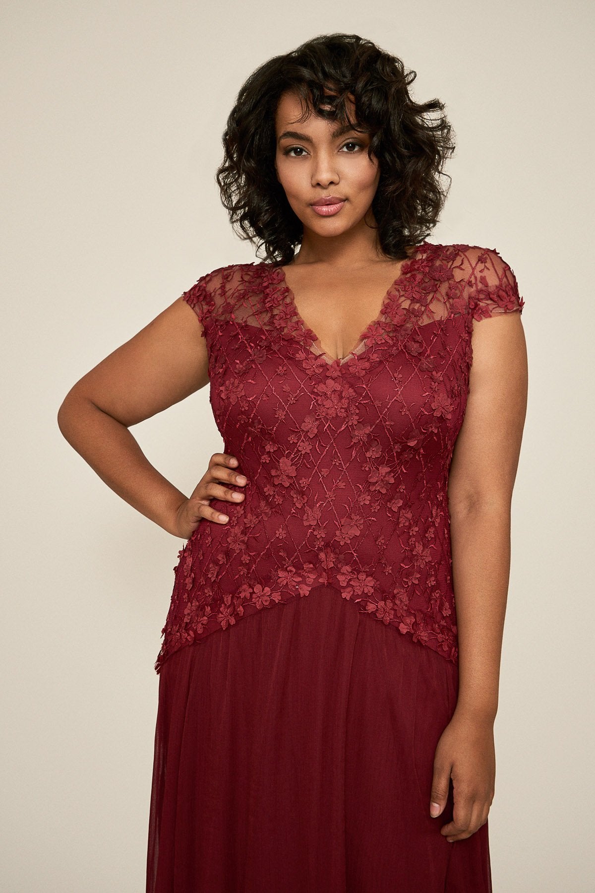 Tadashi Shoji - Zella Embroidered Gown - PLUS SIZE