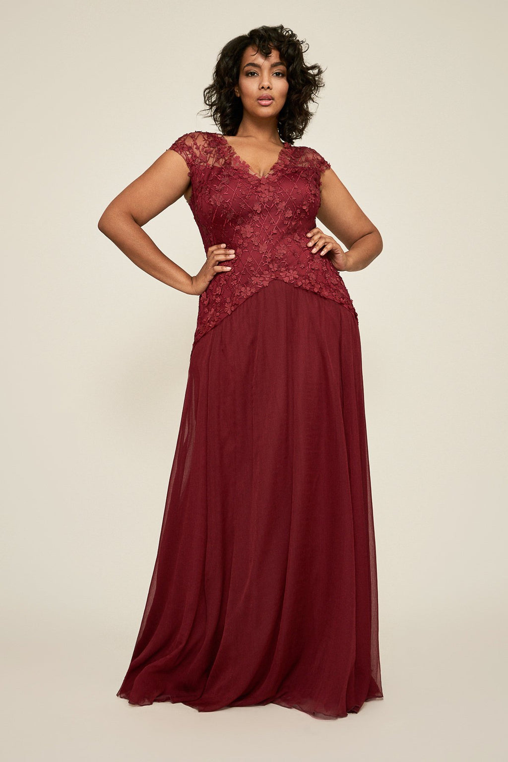 Tadashi Shoji - Zella Embroidered Gown - PLUS SIZE