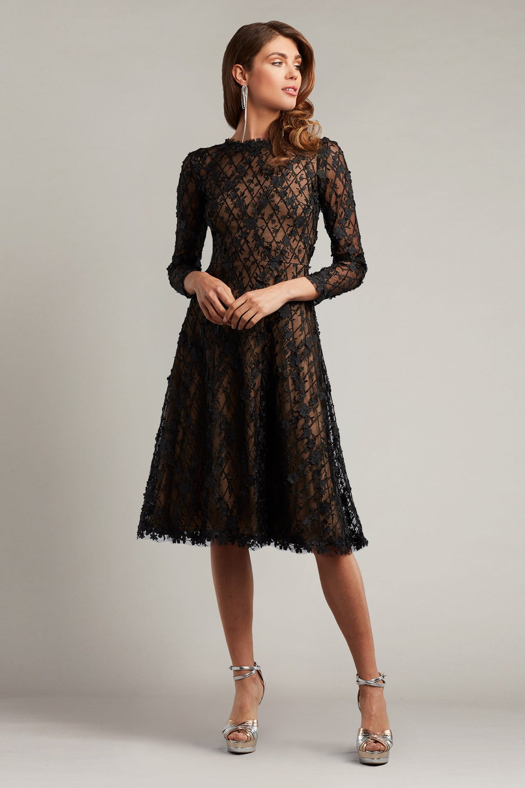 Binx Embroidery Tea-Length Dress