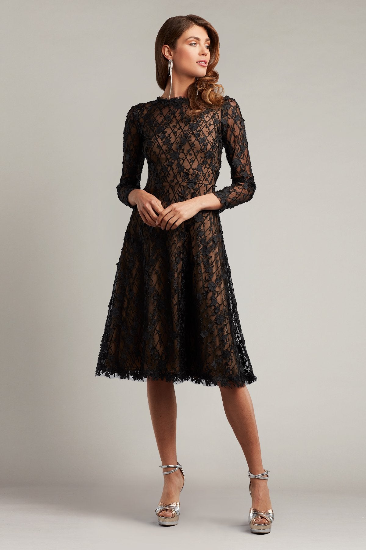 Binx Embroidery Tea-Length Dress