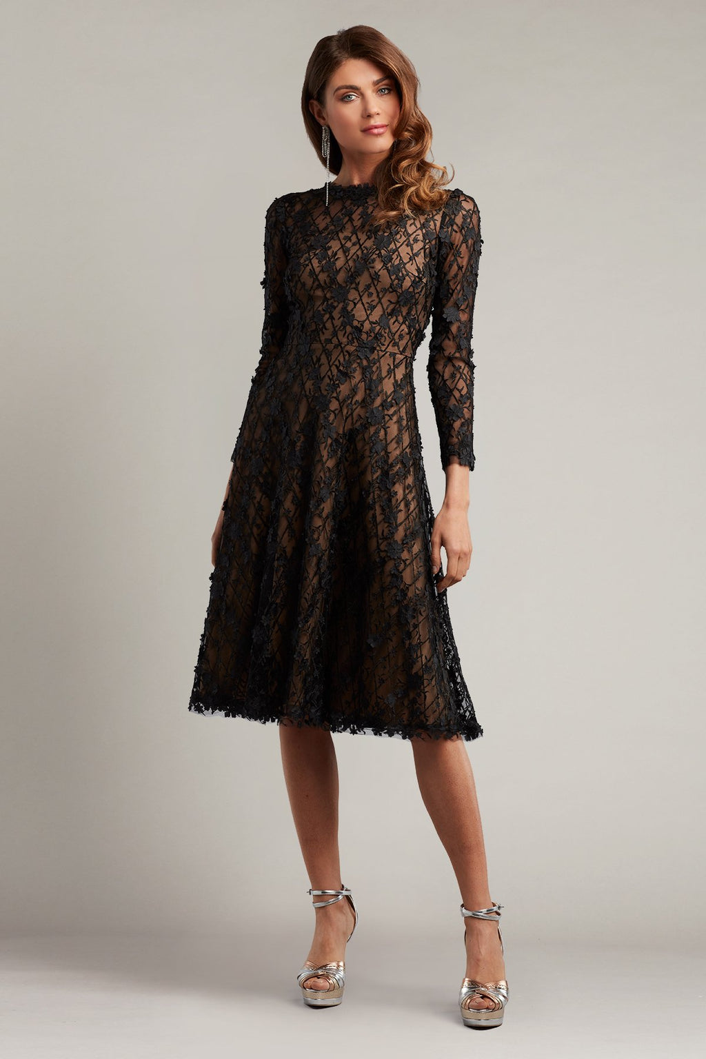 Binx Embroidery Tea-Length Dress