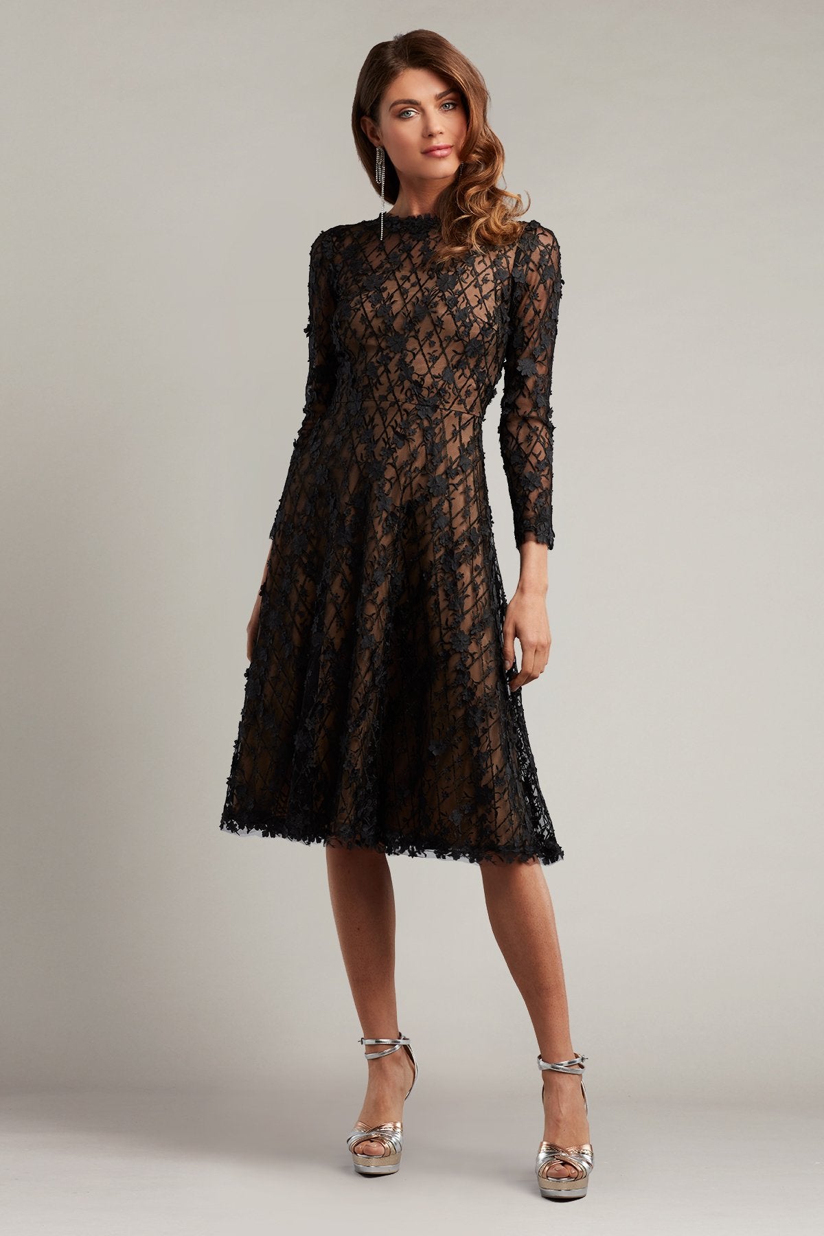 Binx Embroidery Tea-Length Dress