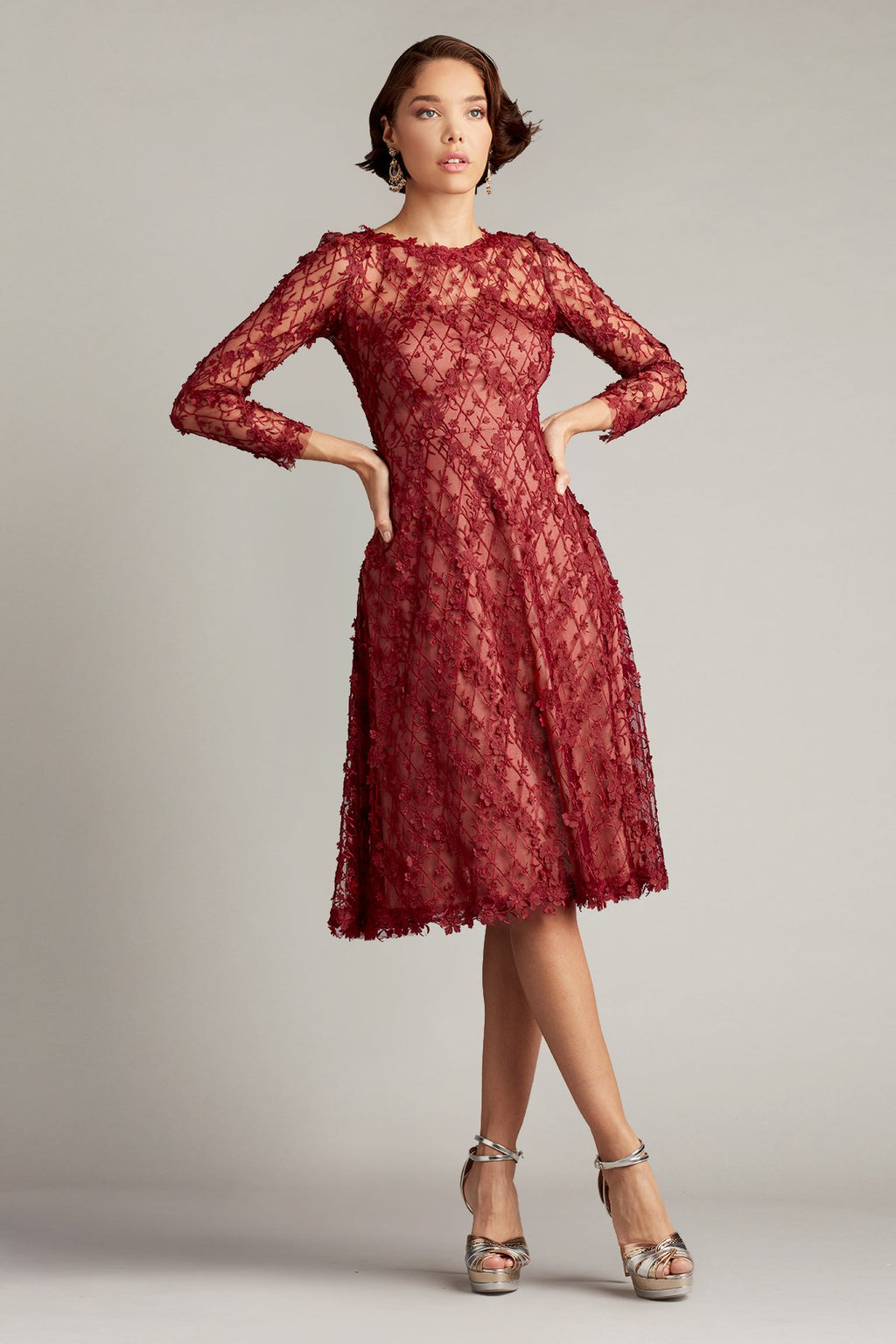 Binx Embroidery Tea-Length Dress