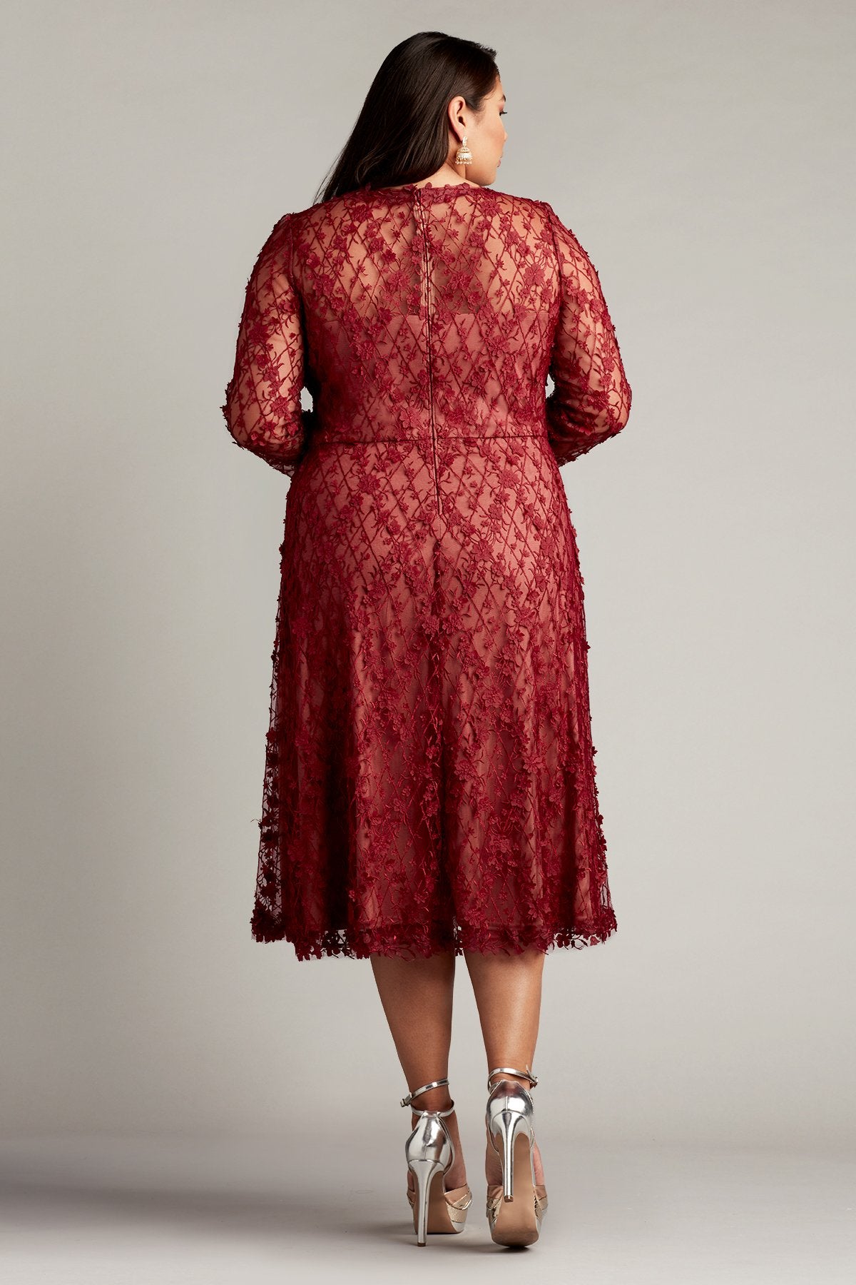 Tadashi Shoji - Binx Embroidery Tea-Length Dress - PLUS SIZE