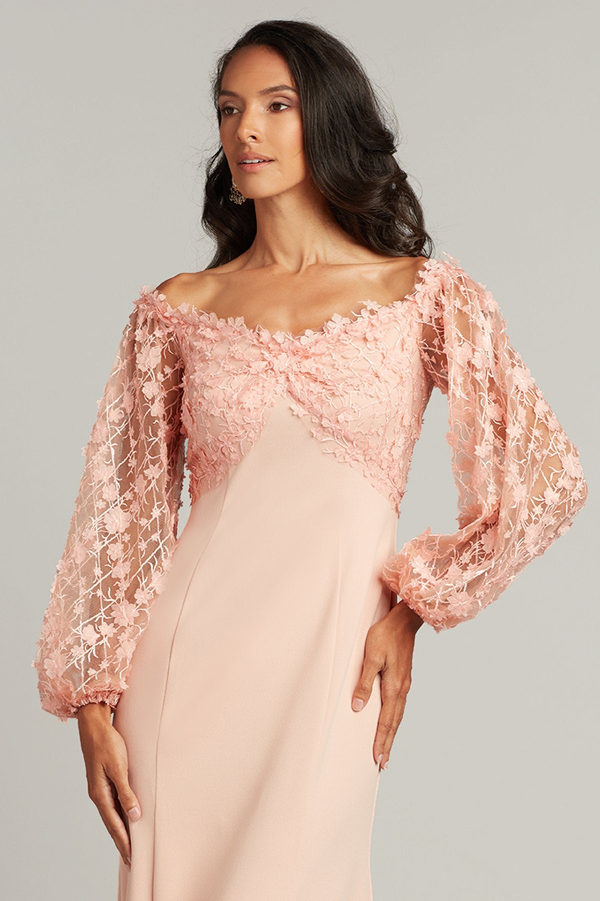 Nellie Floral Appliqué Gown