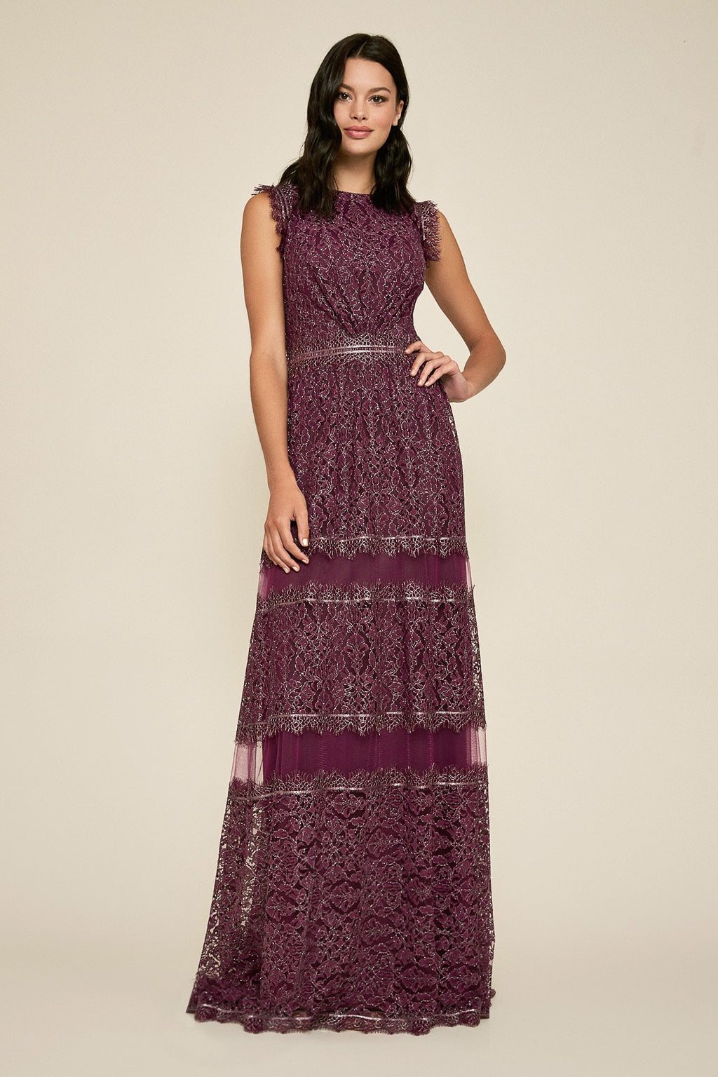Tadashi Shoji - Festus Sleeveless Lace Gown