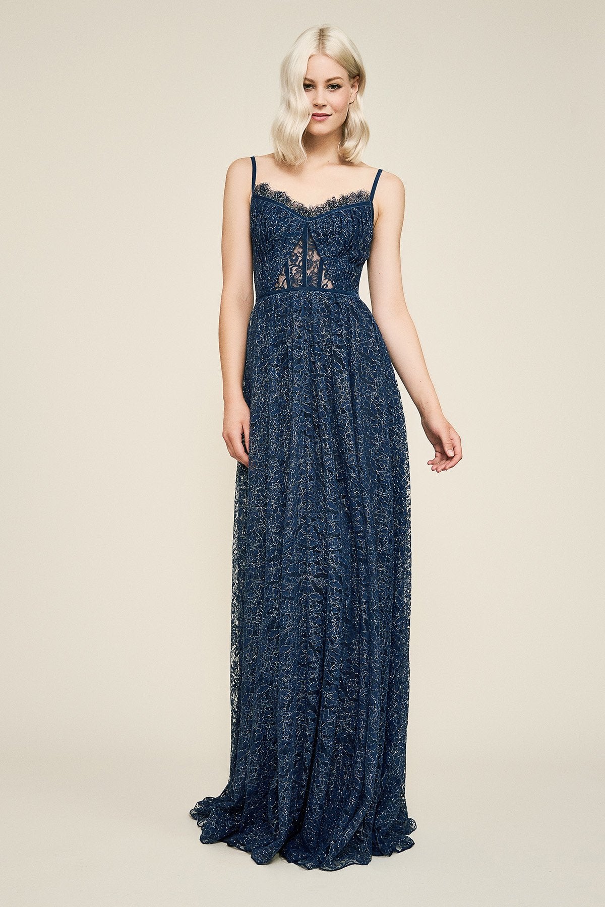Tadashi Shoji - Caelia Metallic Lace Gown