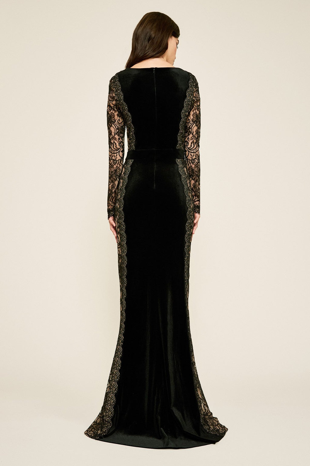 Tadashi Shoji - Molin Long-Sleeve Velvet Gown
