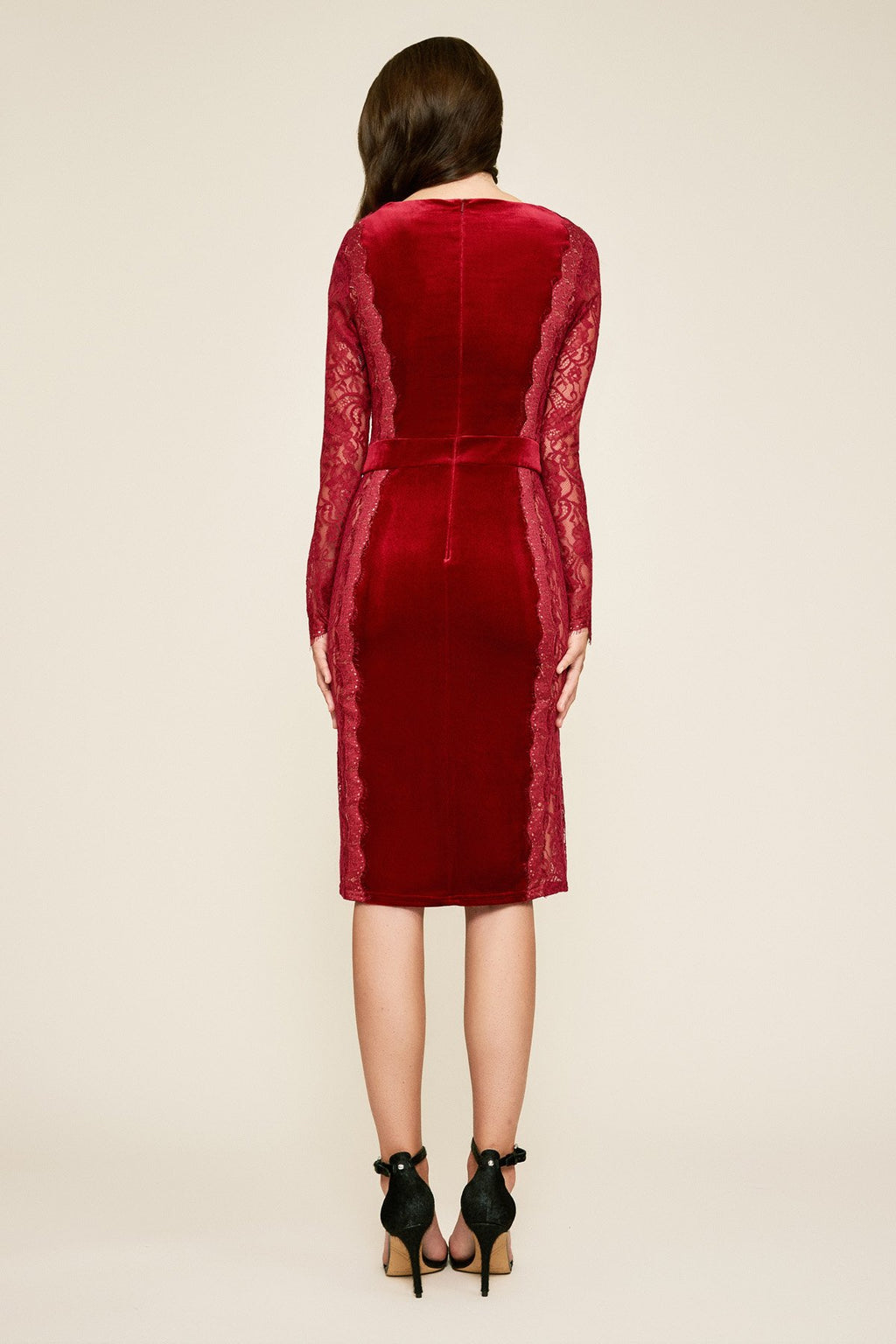 Tadashi Shoji - Molin Long-Sleeve Velvet Dress