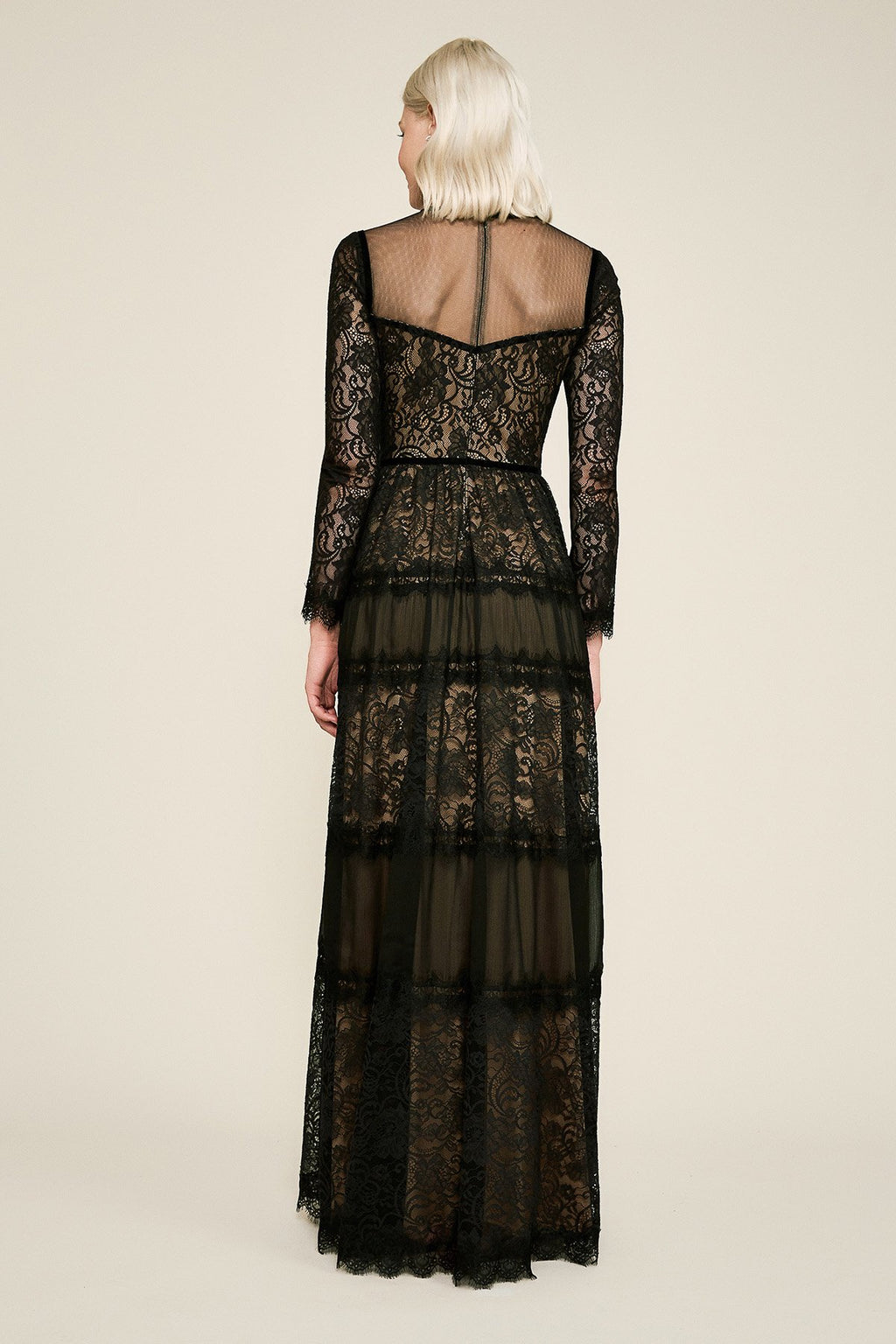 Tatiana Long-Sleeve Lace Gown