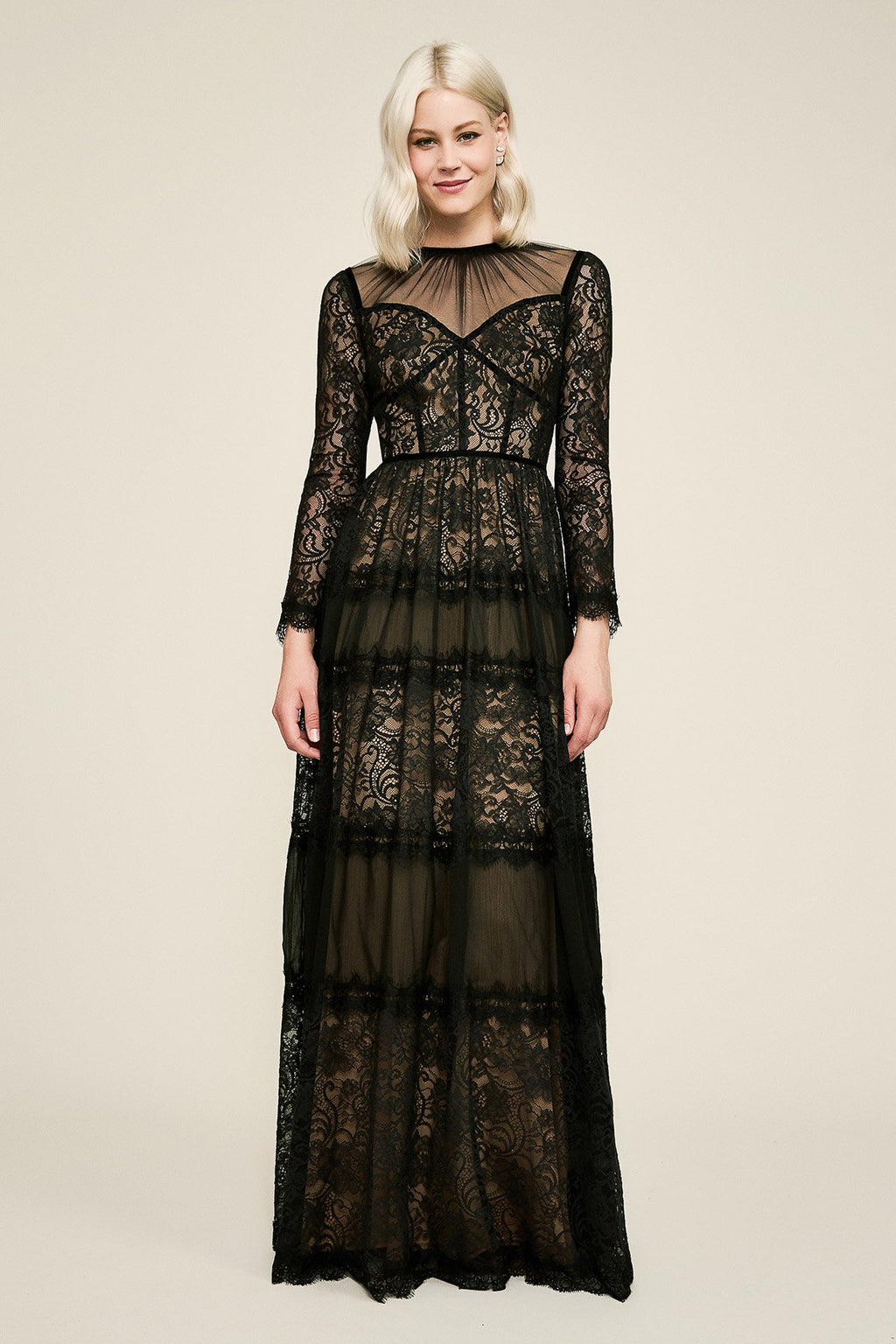 Tatiana Long-Sleeve Lace Gown