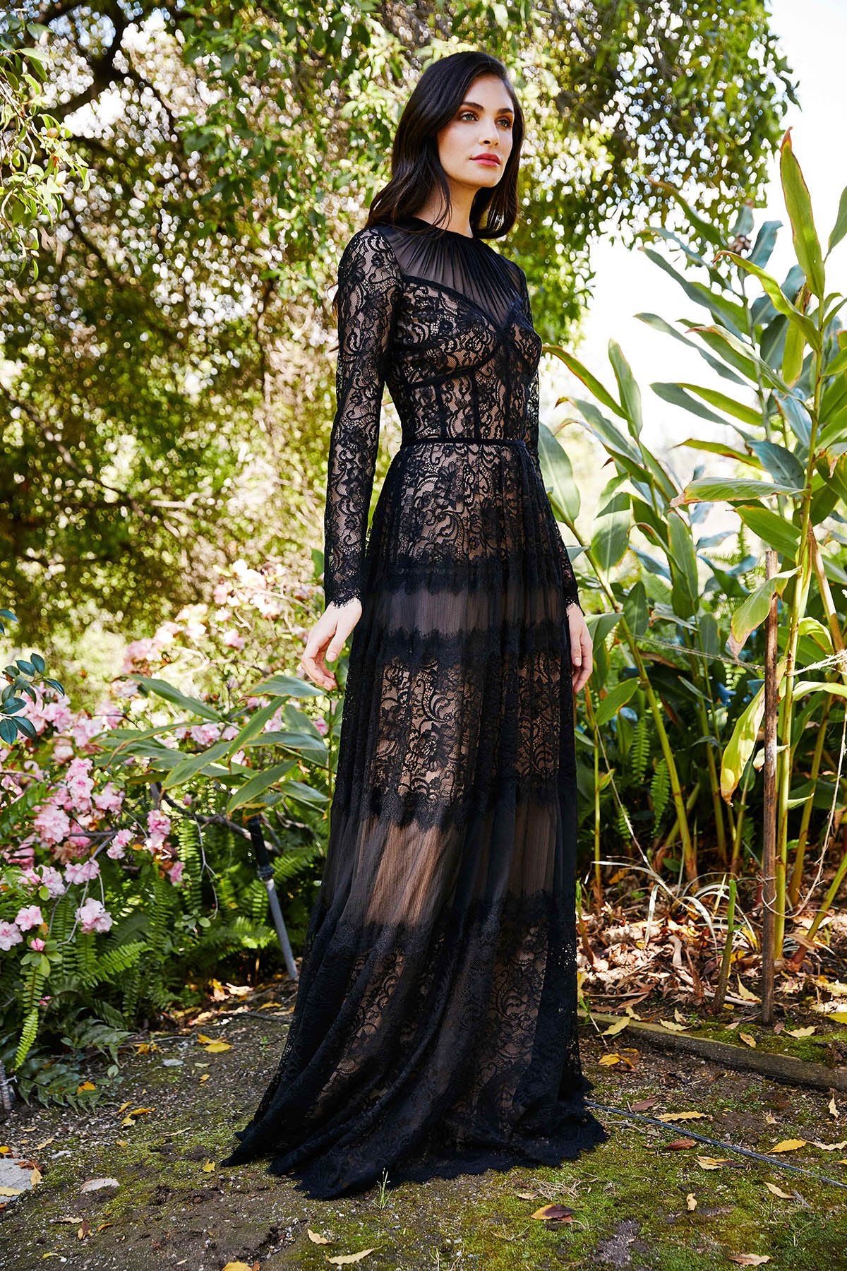 Tatiana Long-Sleeve Lace Gown
