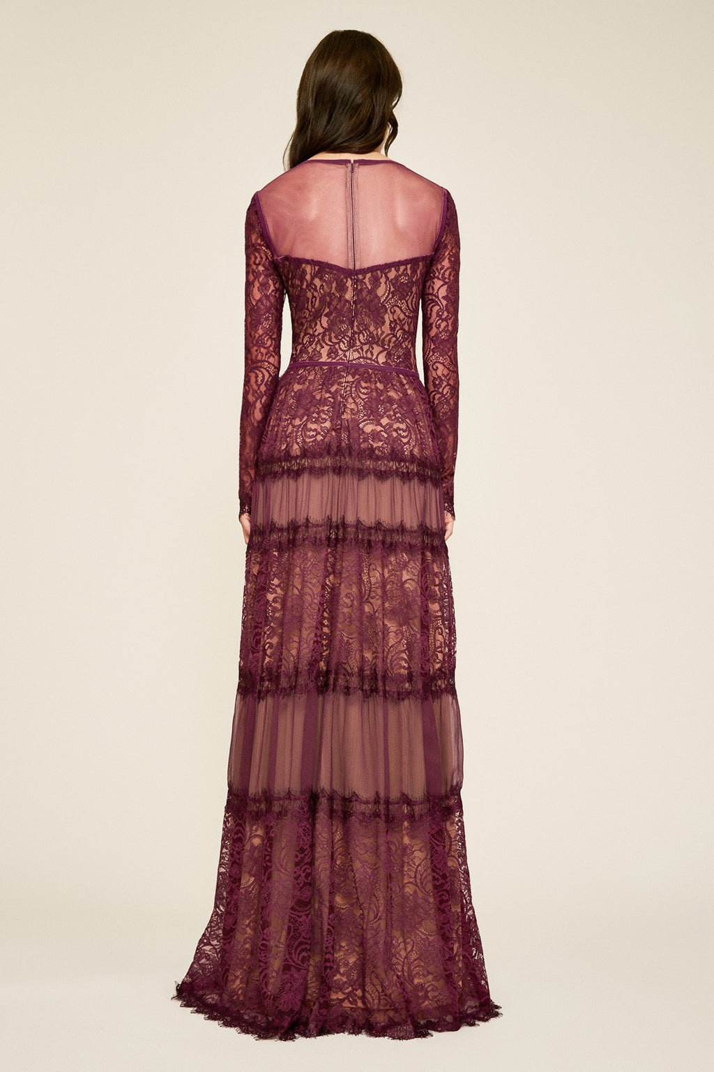 Tatiana Long-Sleeve Lace Gown