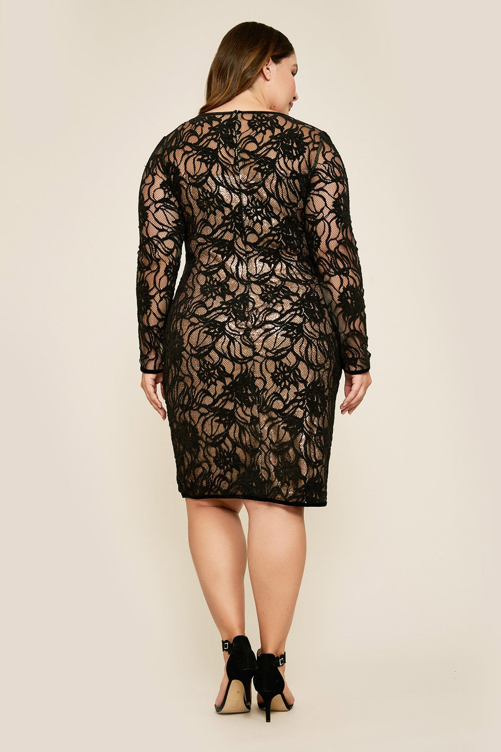 Tadashi Shoji - Vita Sequin Lace-Over Dress - PLUS SIZE